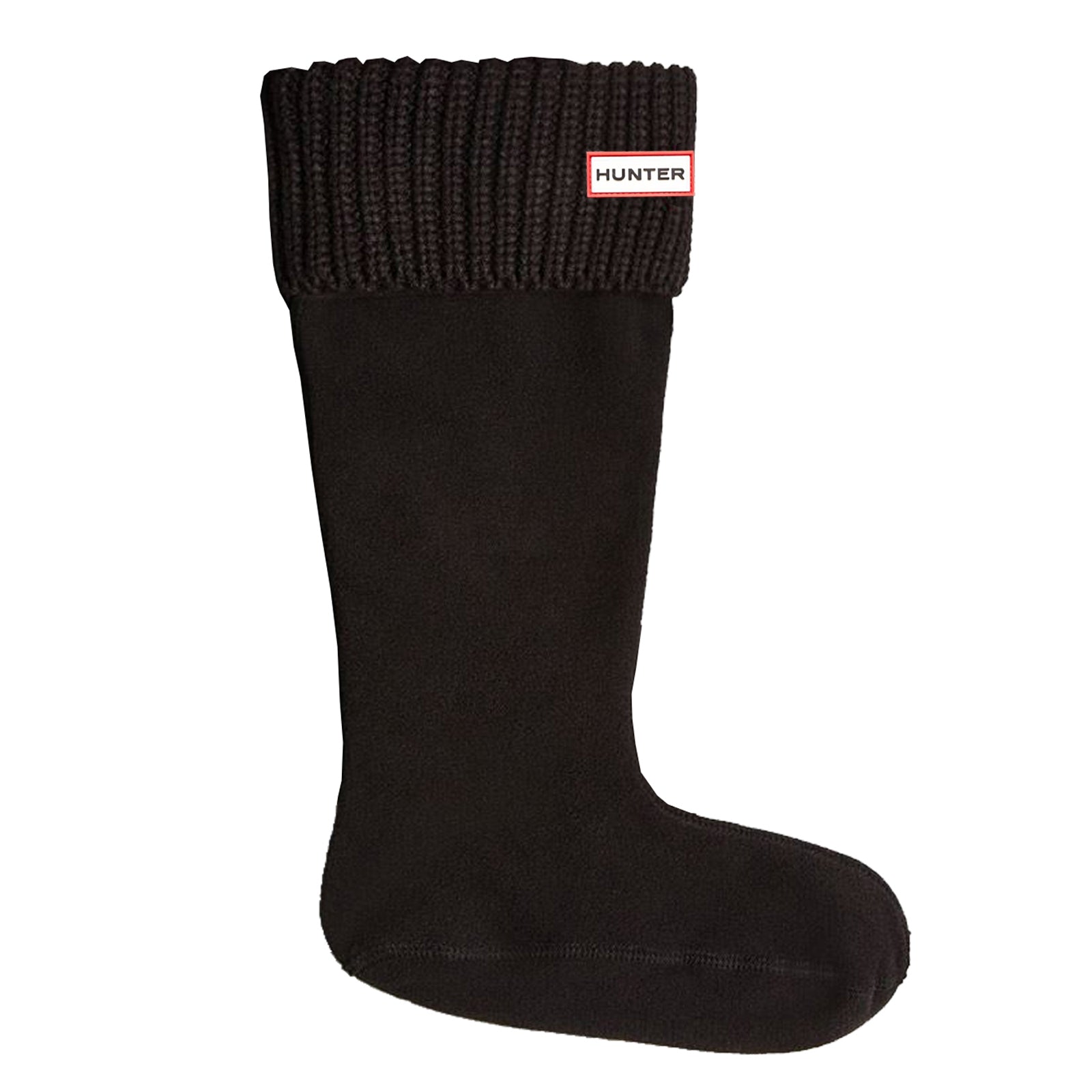 Hunter Half Cardigan Tall Boot Sock Polyfleece Unisex Socks#color_black