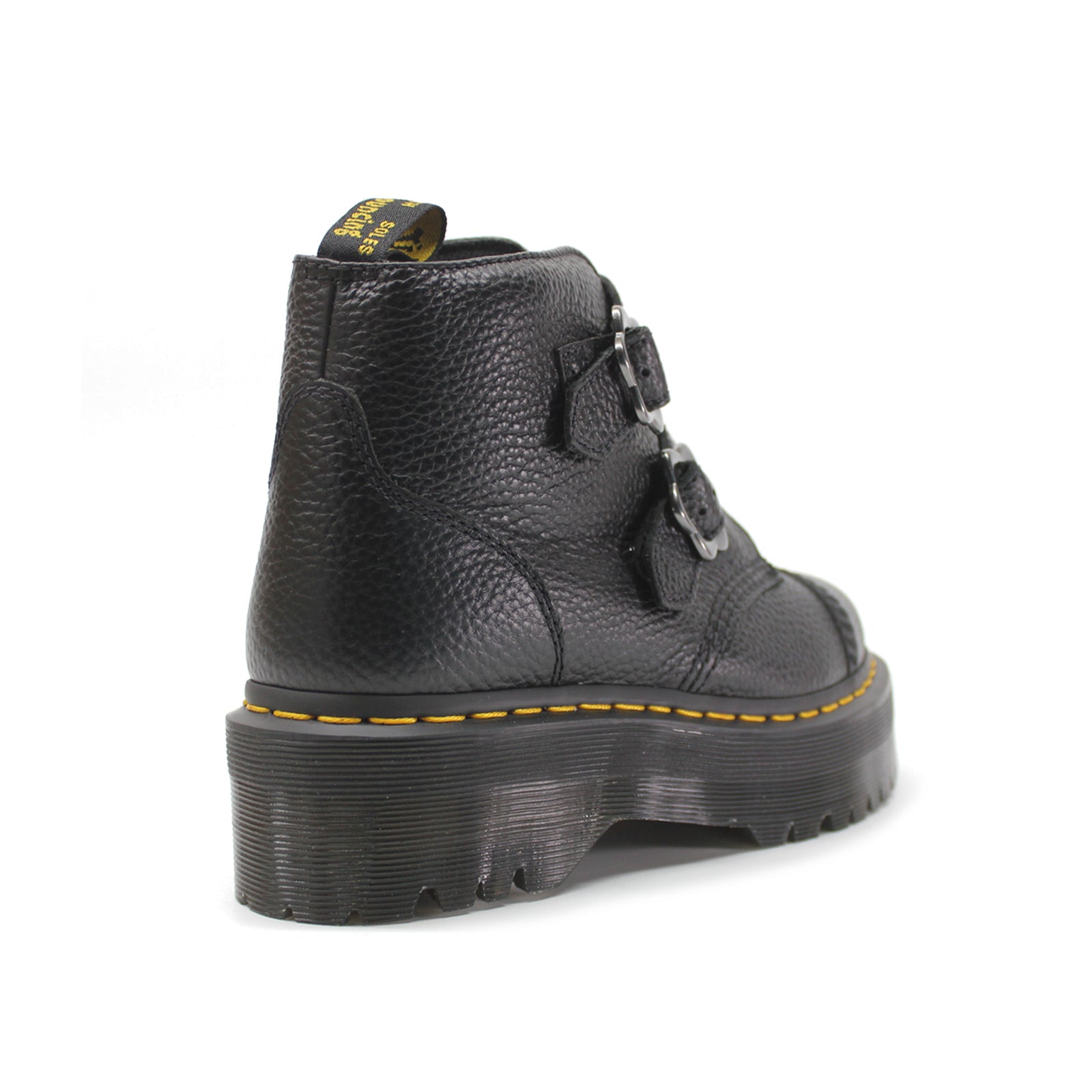 Dr. Martens Devon Flower 27642001 Milled Nappa Leather Womens Boots - Black - 4#color_black