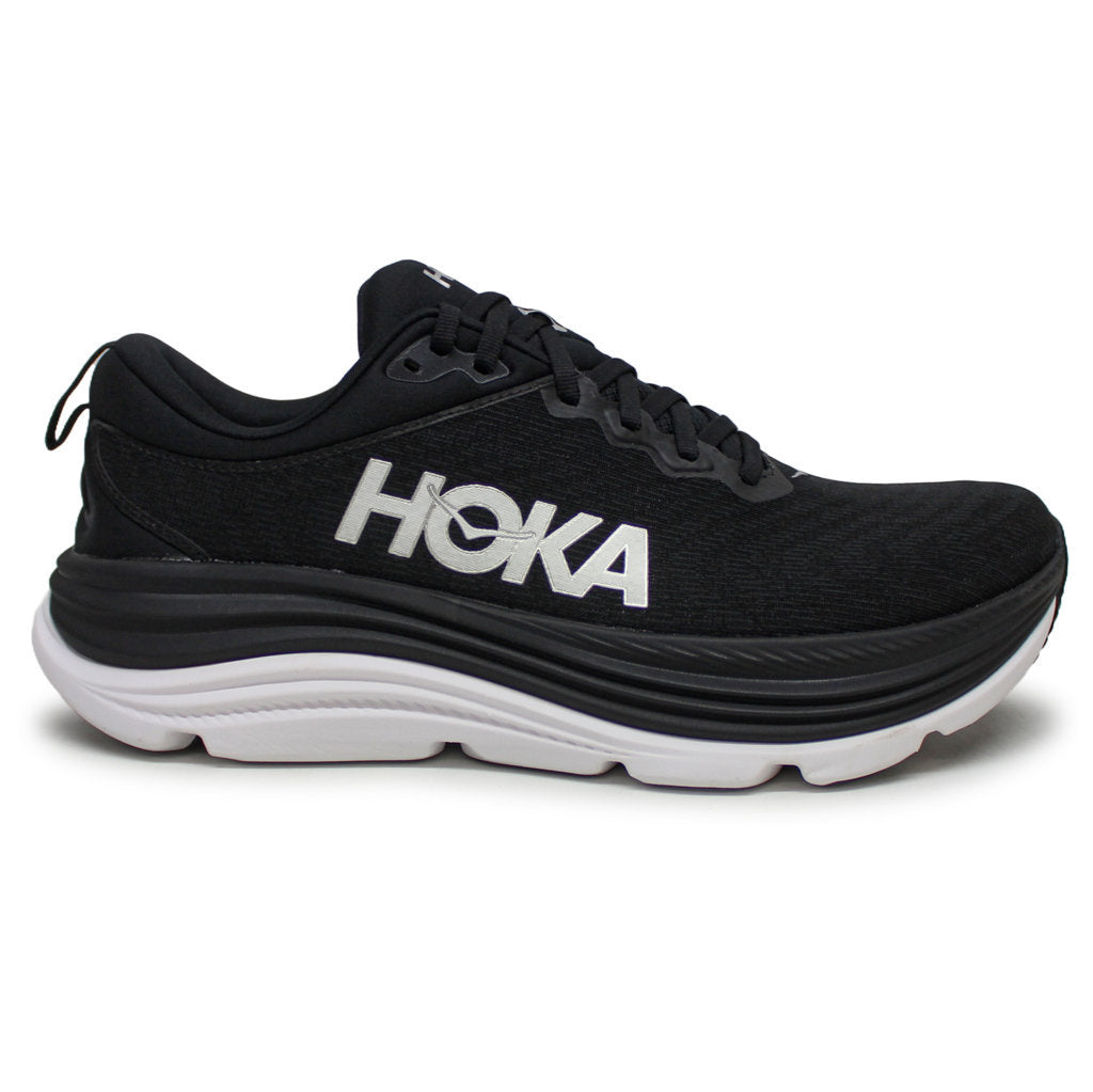 Hoka One One Gaviota 5 Textile Synthetic Mens Sneakers#color_Black White