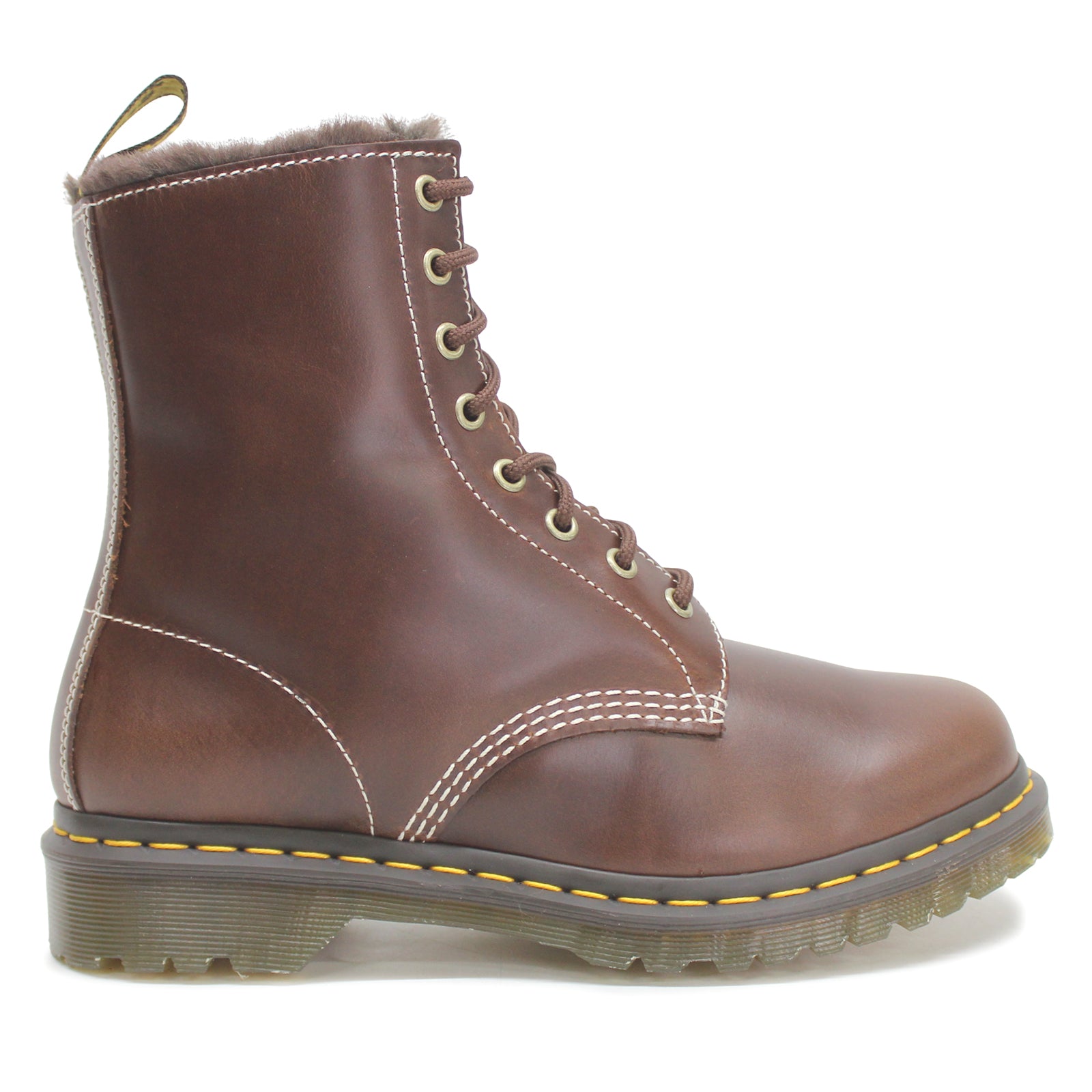 Dr. Martens 1460 Serena 30875201 Leather Womens Boots - Dark Brown - 5#color_dark brown