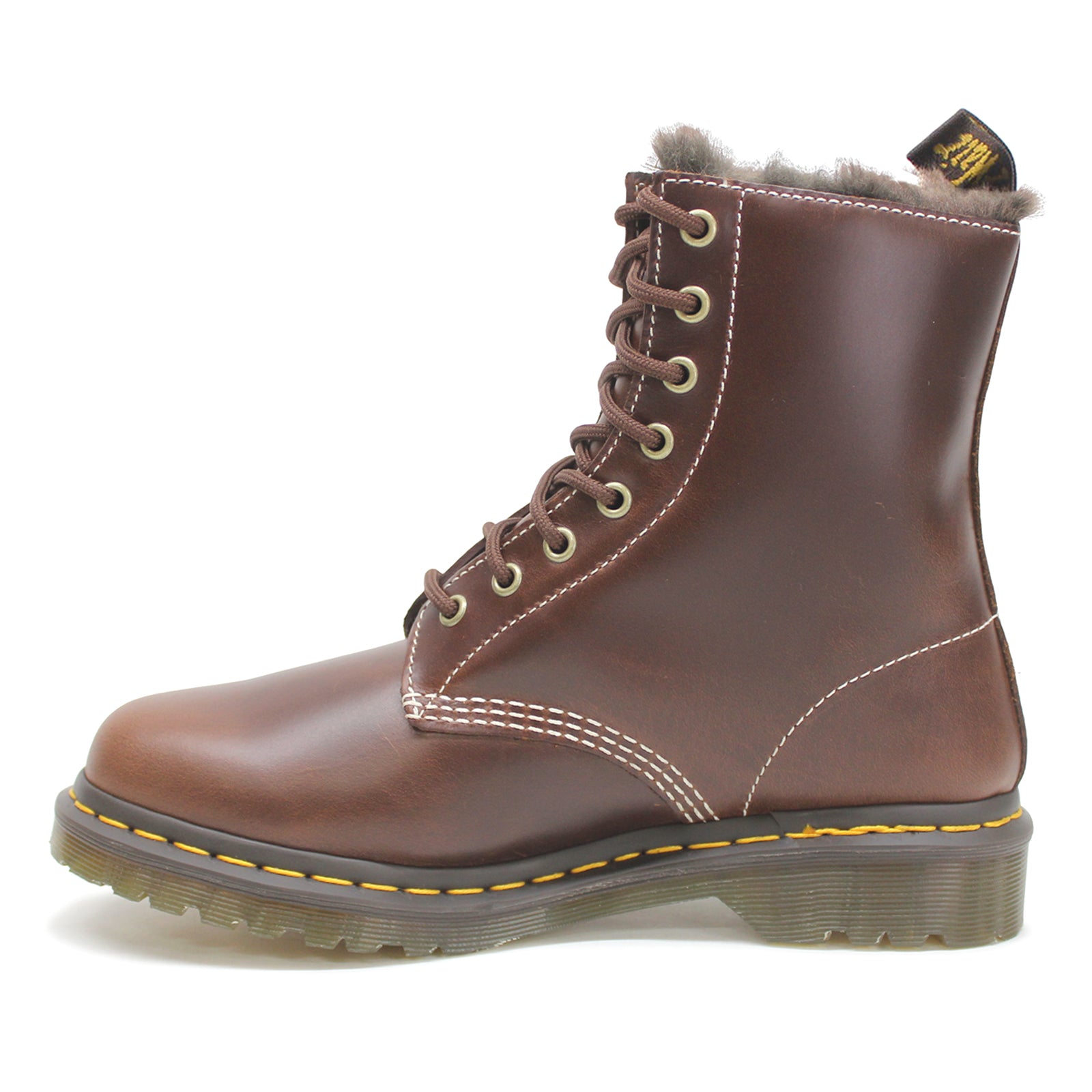 Dr. Martens 1460 Serena 30875201 Leather Womens Boots - Dark Brown - 5#color_dark brown