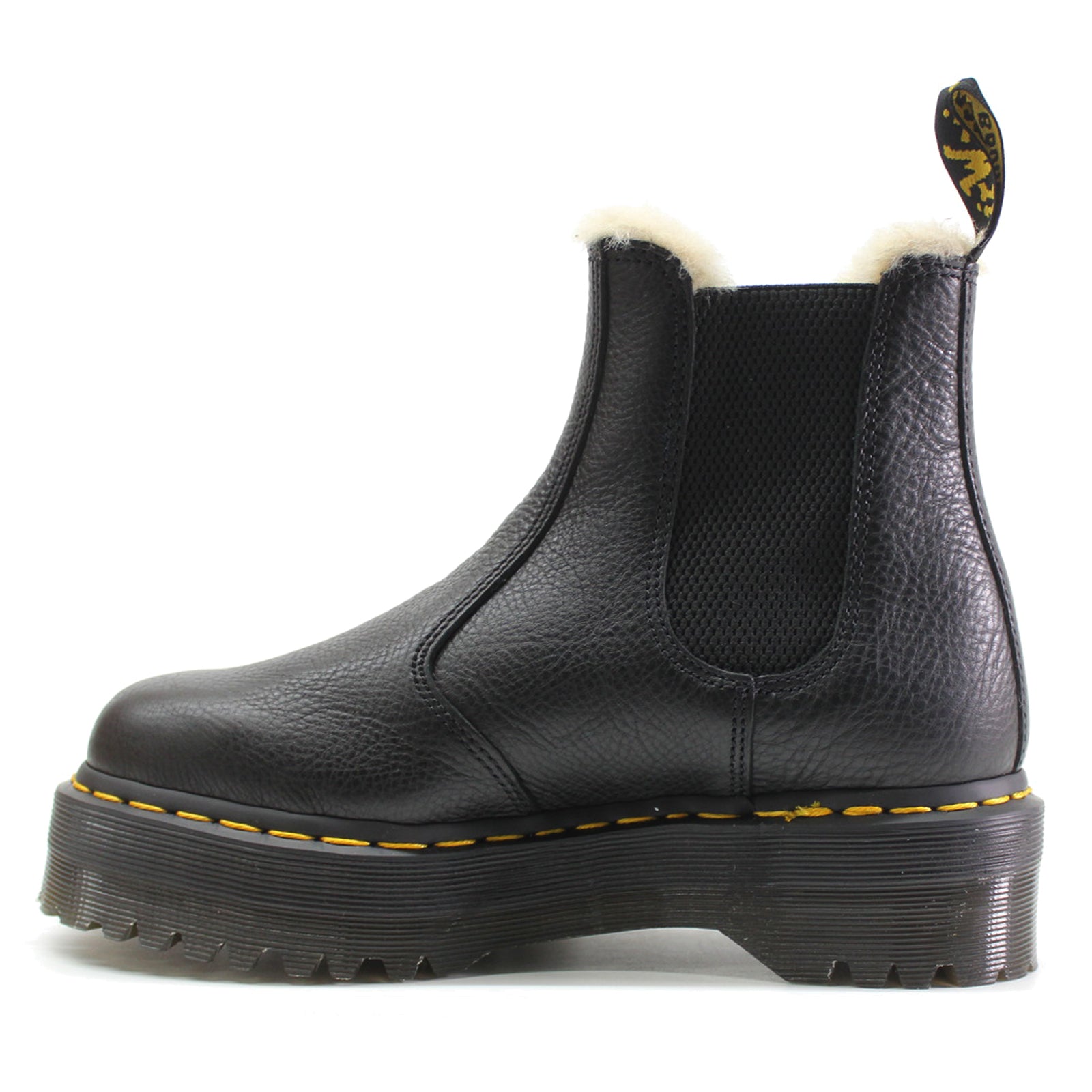 Dr. Martens 2976 Quad FL 25635001 Pisa Leather Unisex Boots - Black - 6#color_black