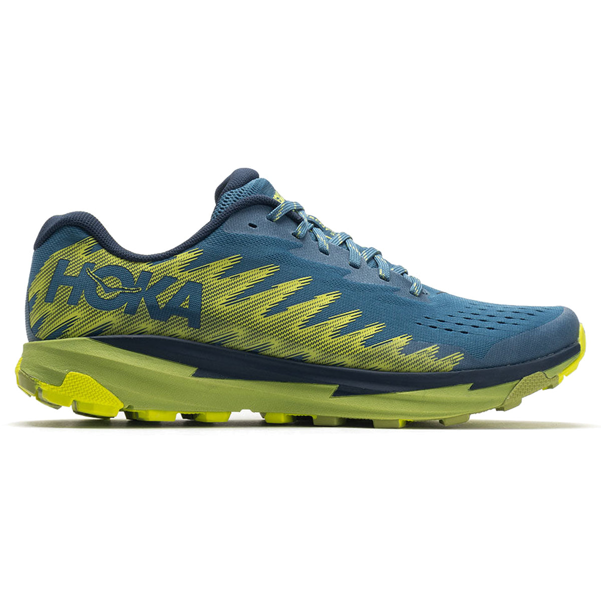 Hoka Torrent 3 1127914-BDCT Textile Synthetic Mens Trainers - Bluesteel Dark Citron - 10#color_bluesteel dark citron