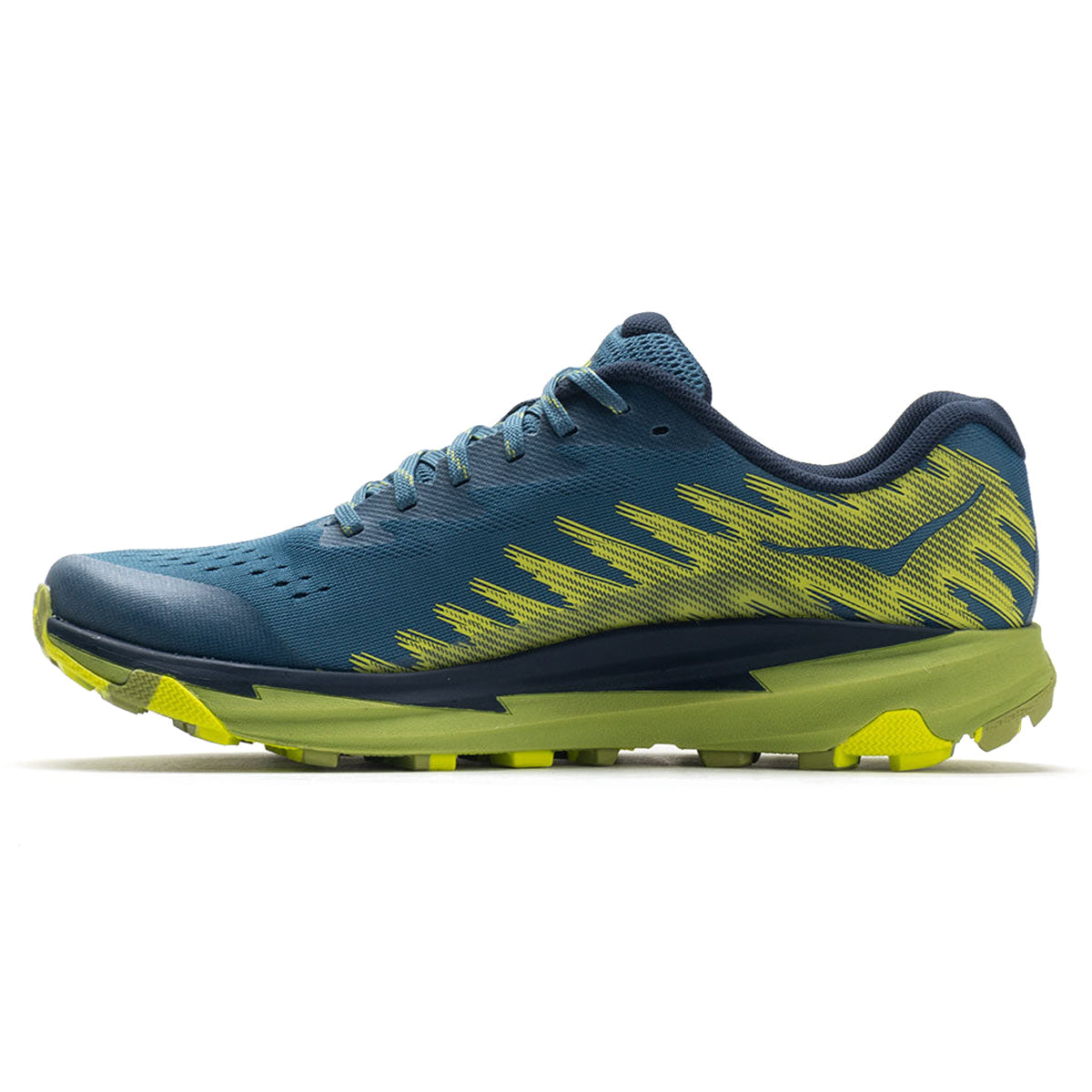 Hoka Torrent 3 1127914-BDCT Textile Synthetic Mens Trainers - Bluesteel Dark Citron - 10#color_bluesteel dark citron