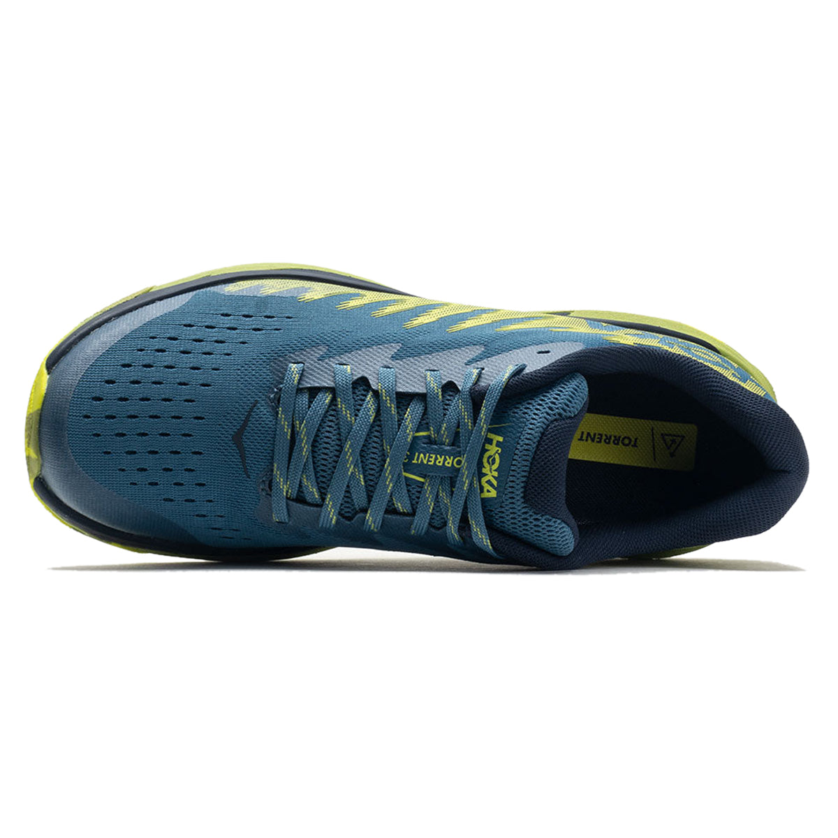 Hoka Torrent 3 1127914-BDCT Textile Synthetic Mens Trainers - Bluesteel Dark Citron - 10#color_bluesteel dark citron