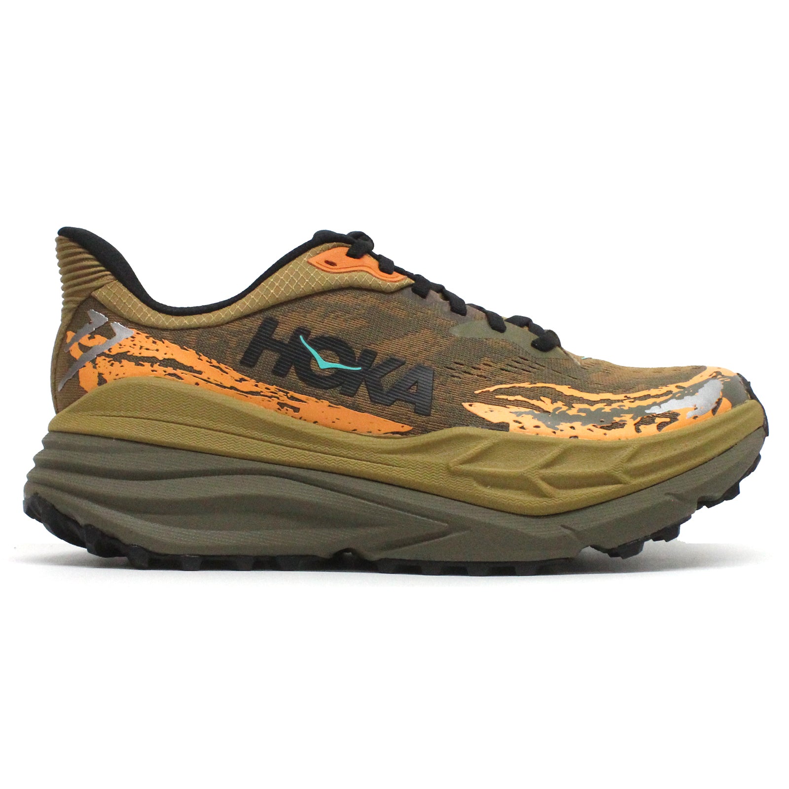 Hoka Stinson 7 Textile Synthetic Mens Trainers#color_honey antique olive