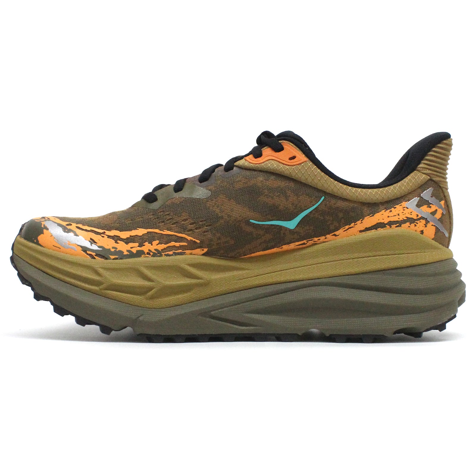 Hoka Stinson 7 Textile Synthetic Mens Trainers#color_honey antique olive