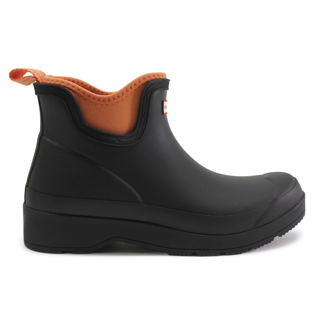 Hunter Play Chelsea Neoprene Rubber Womens Boots#color_black optimistic orange