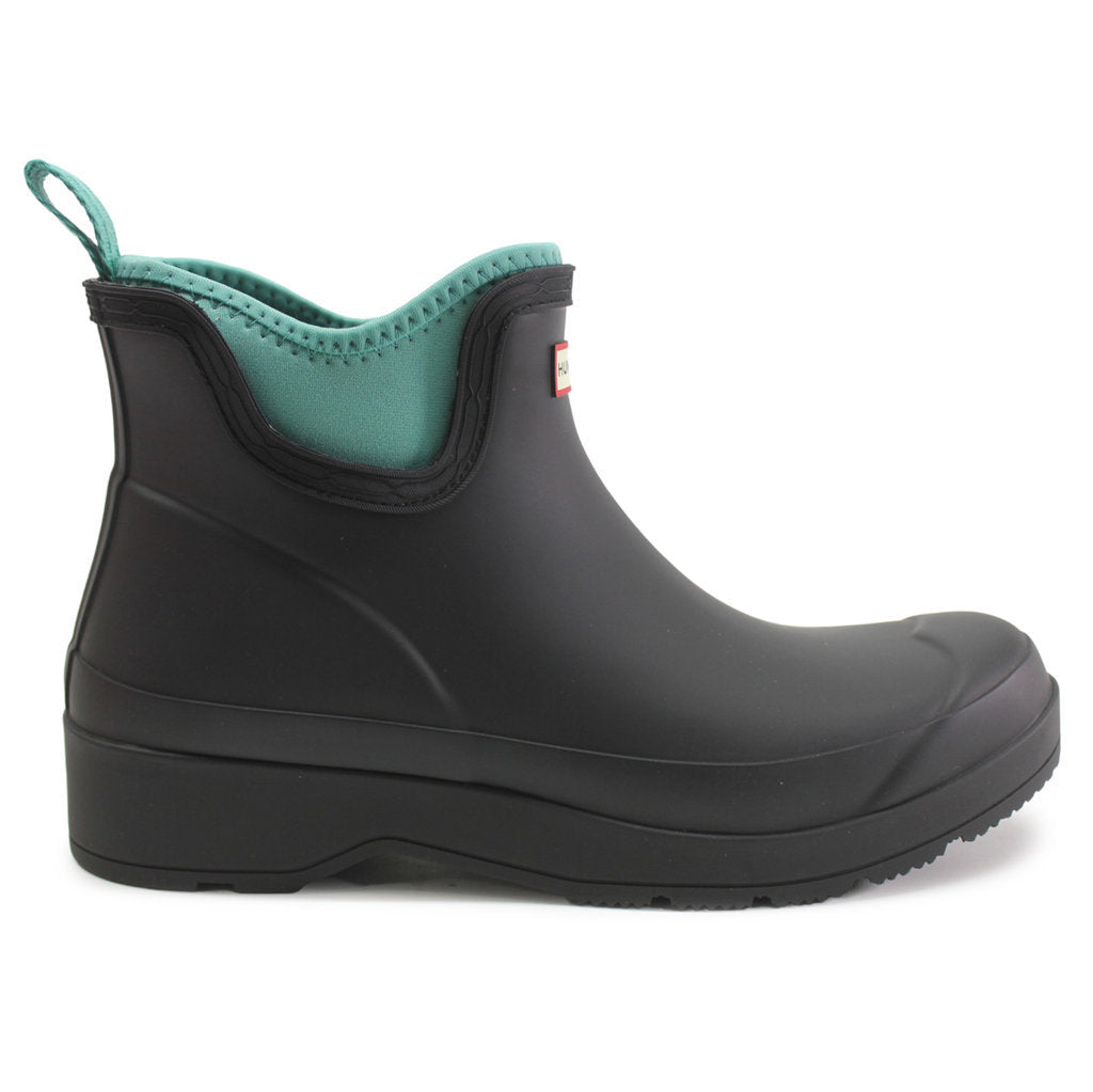 Hunter Play Chelsea Neoprene Rubber Womens Boots#color_black thrum green