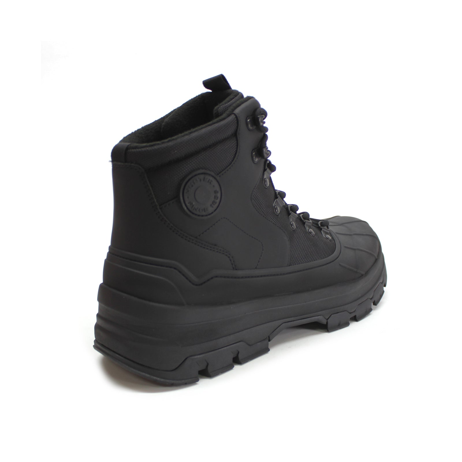 Hunter Explorer Duck Synthetic Textile Mens Boots#color_black