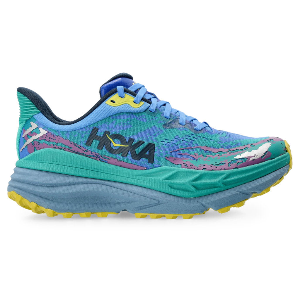 Hoka Stinson 7 Textile Synthetic Women's Running Shoes#color_virtual blue tech green