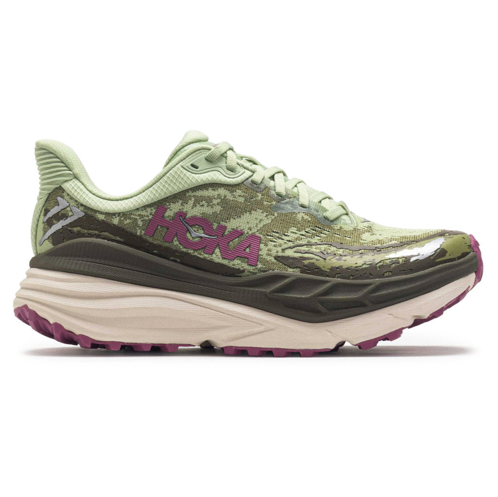 Hoka Stinson 7 Textile Synthetic Women's Running Shoes#color_seed green beet root