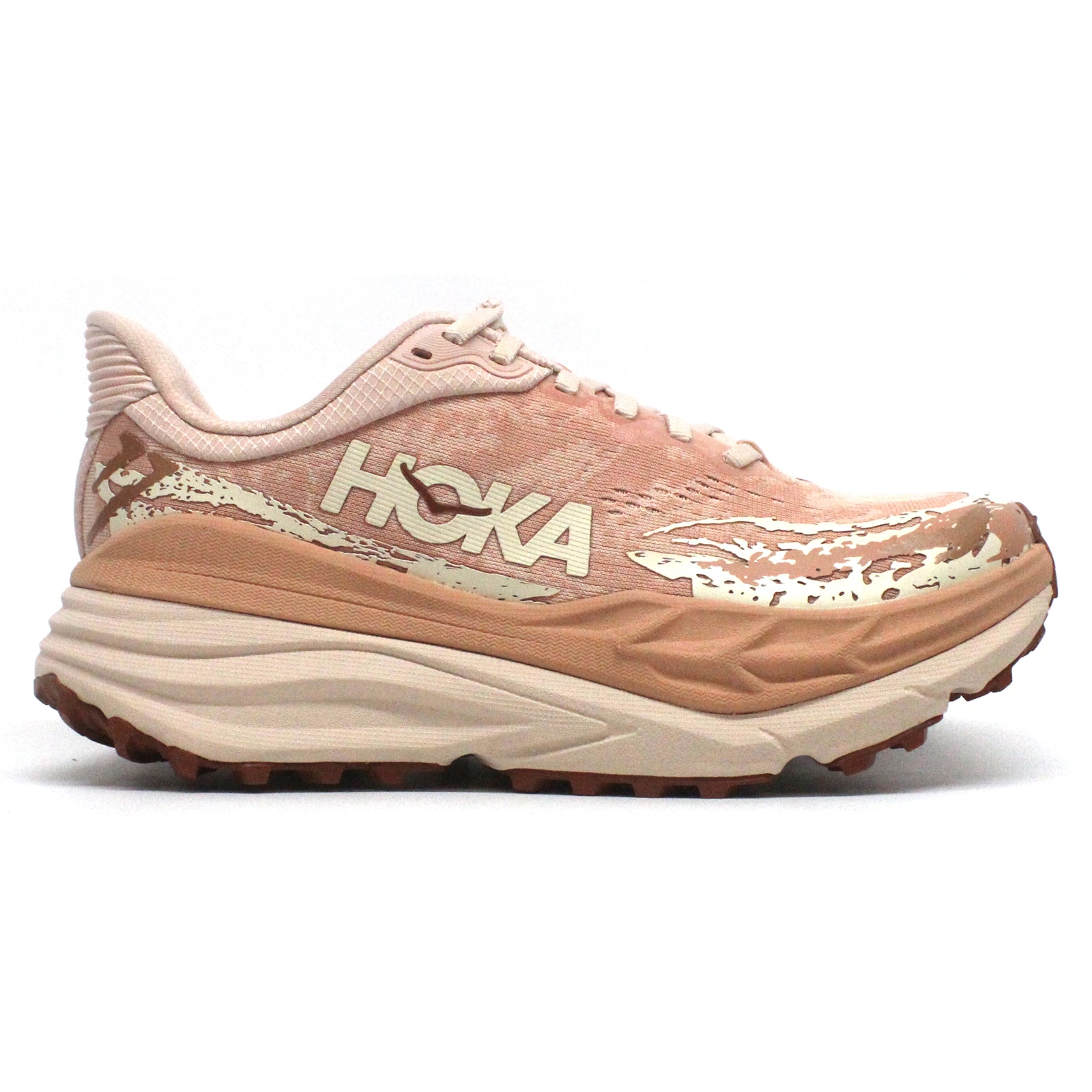 Hoka Stinson 7 Textile Synthetic Women's Running Shoes#color_cream sandstone