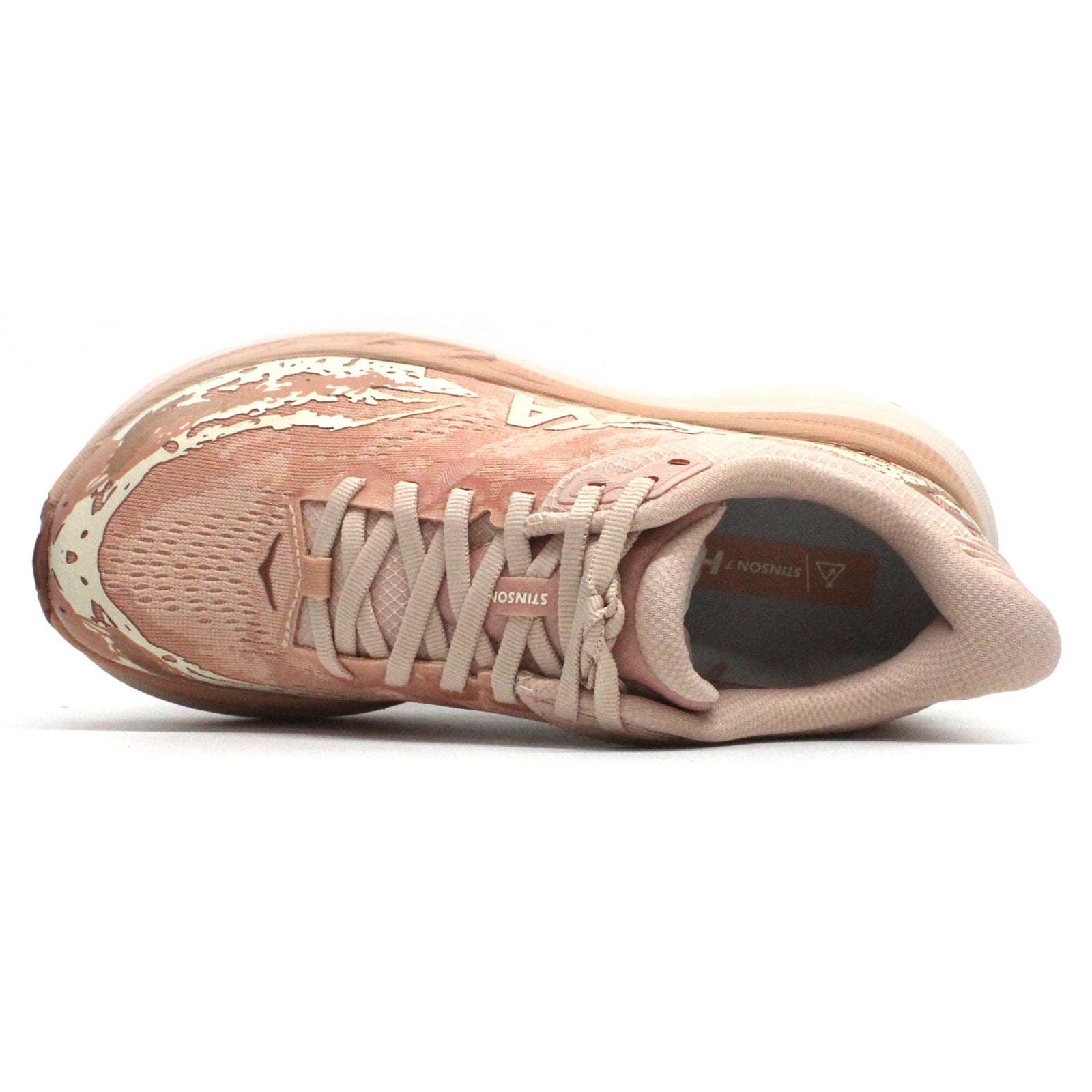 Hoka Stinson 7 Textile Synthetic Women's Running Shoes#color_cream sandstone