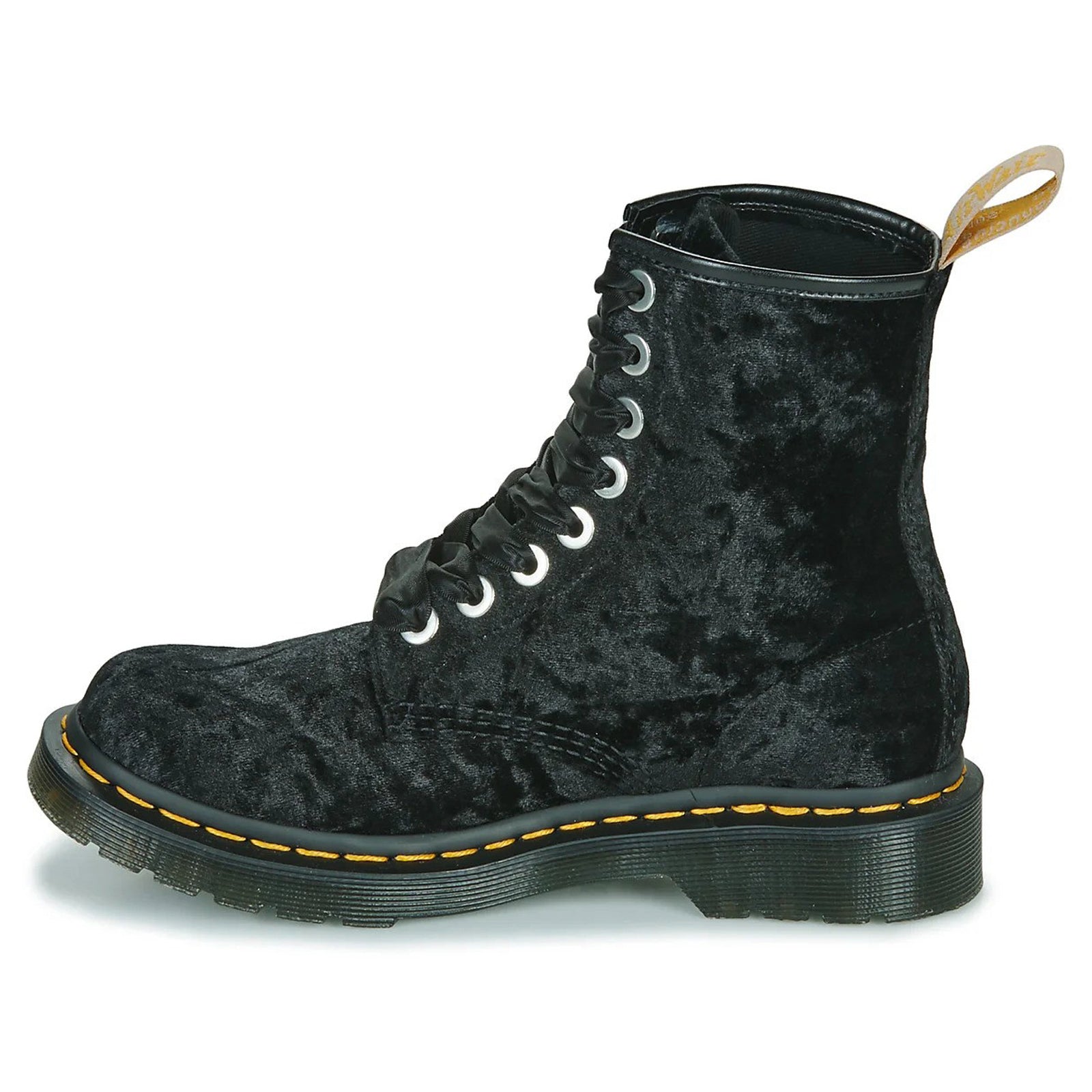 Dr. Martens Vegan 1460 Crushed Velvet Womens Boots#color_black