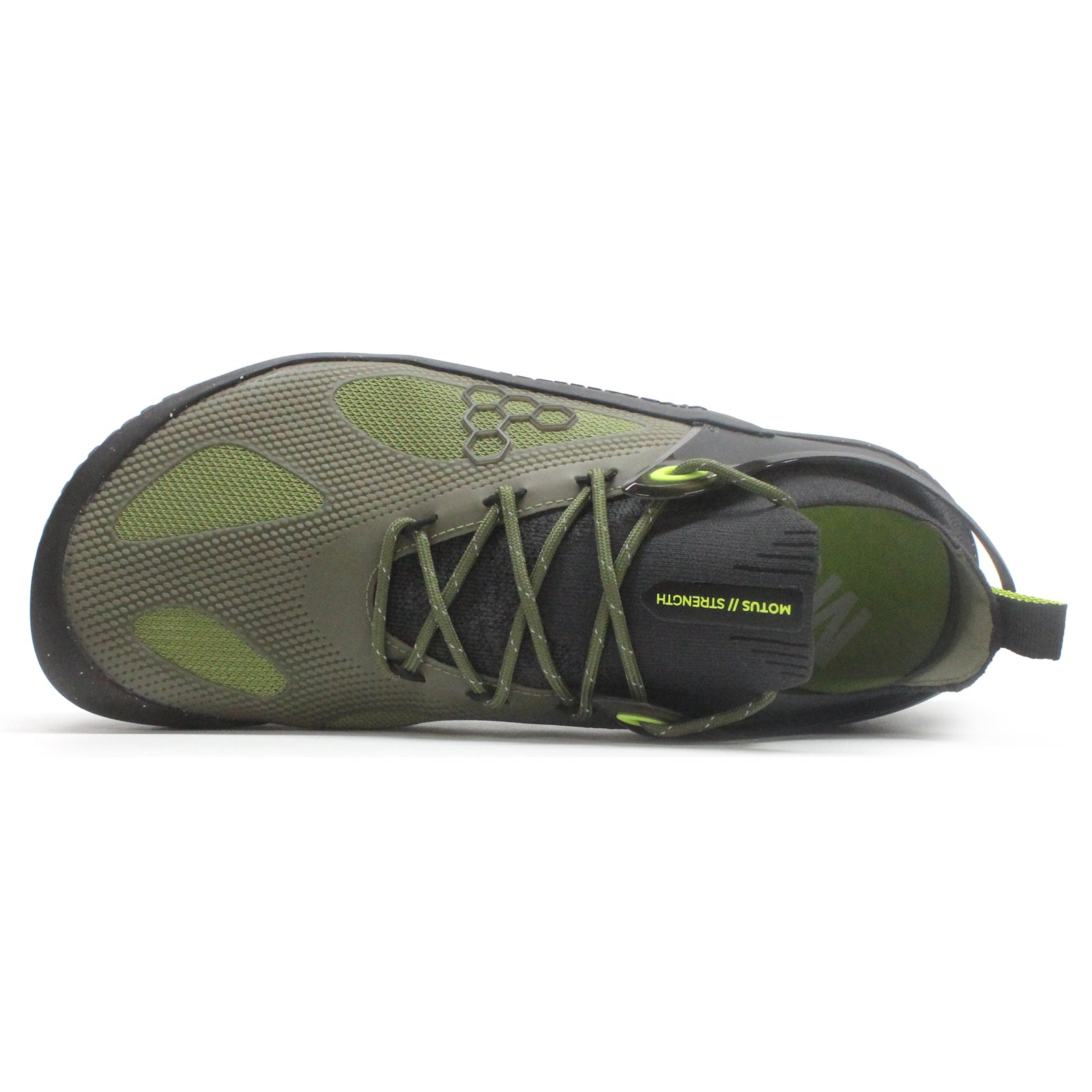 Vivobarefoot M Strength Textile Synthetic Mens Trainers#color_forest green acid lime