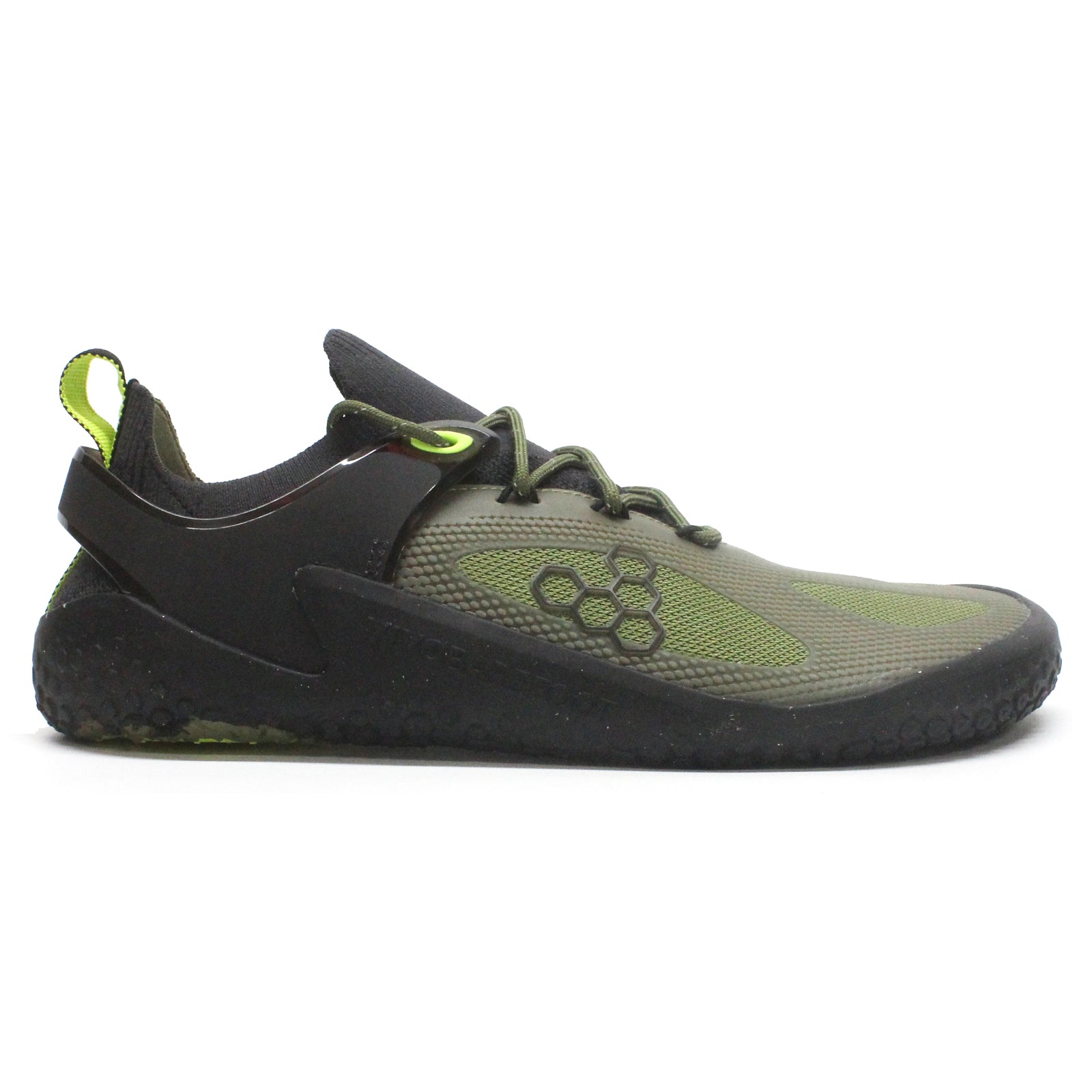 Vivobarefoot M Strength Textile Synthetic Womens Trainers#color_forest green acid lime