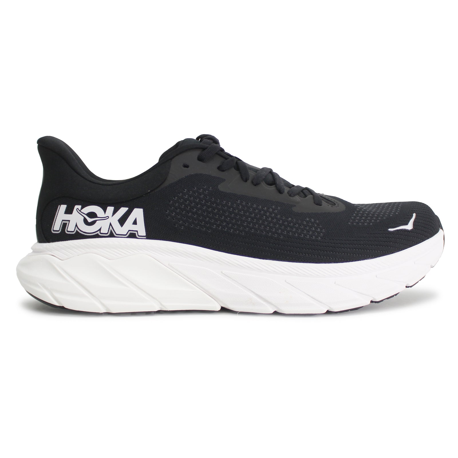 Hoka Arahi 7 1147850-BWHT Textile Mens Trainers - Black White - 10#color_black white