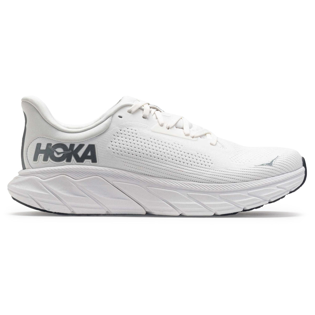 Hoka Arahi 7 1147850-BDBSW Textile Mens Trainers - Blanc De Blanc Steel Wool - 9#color_blanc de blanc steel wool