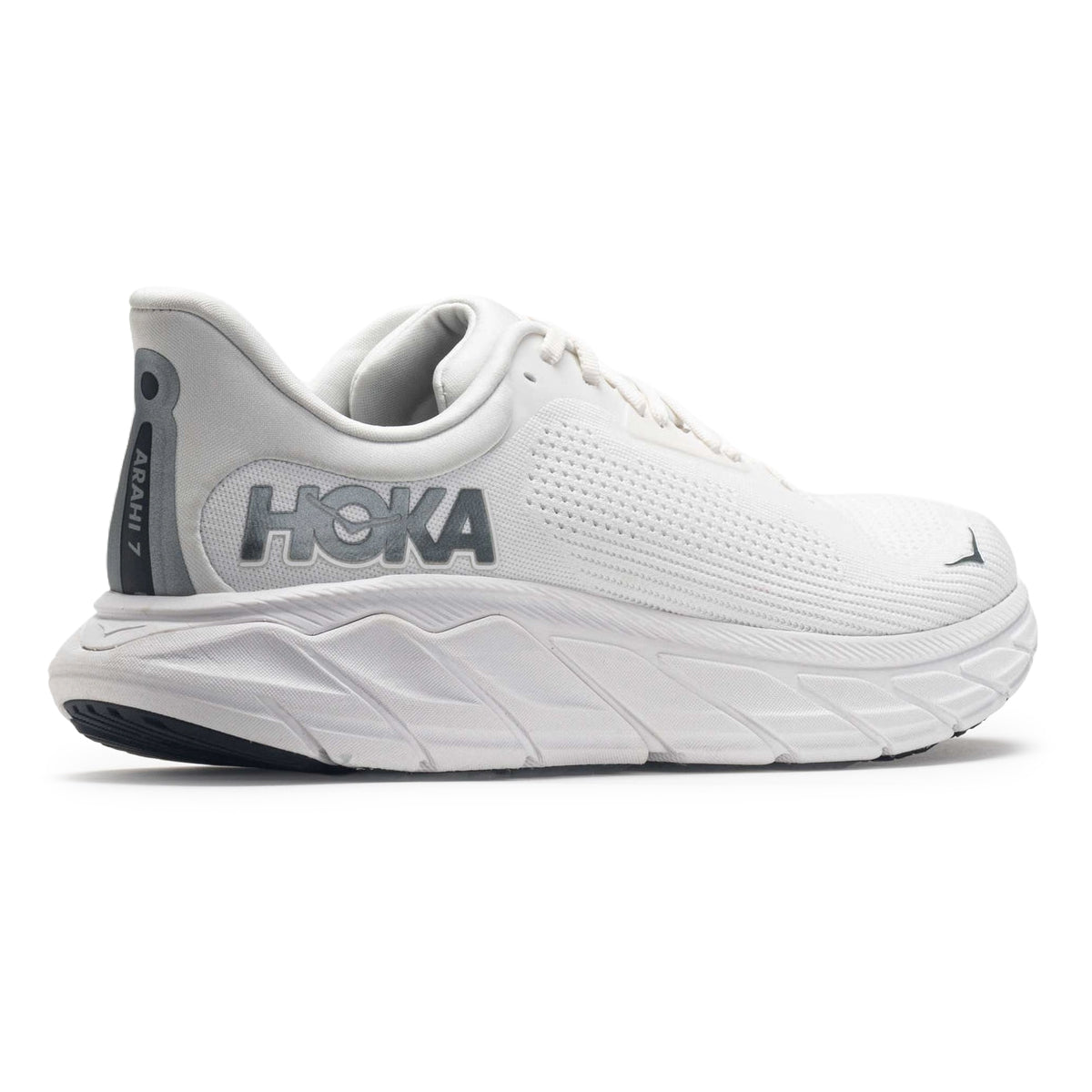 Hoka Arahi 7 1147850-BDBSW Textile Mens Trainers - Blanc De Blanc Steel Wool - 9#color_blanc de blanc steel wool