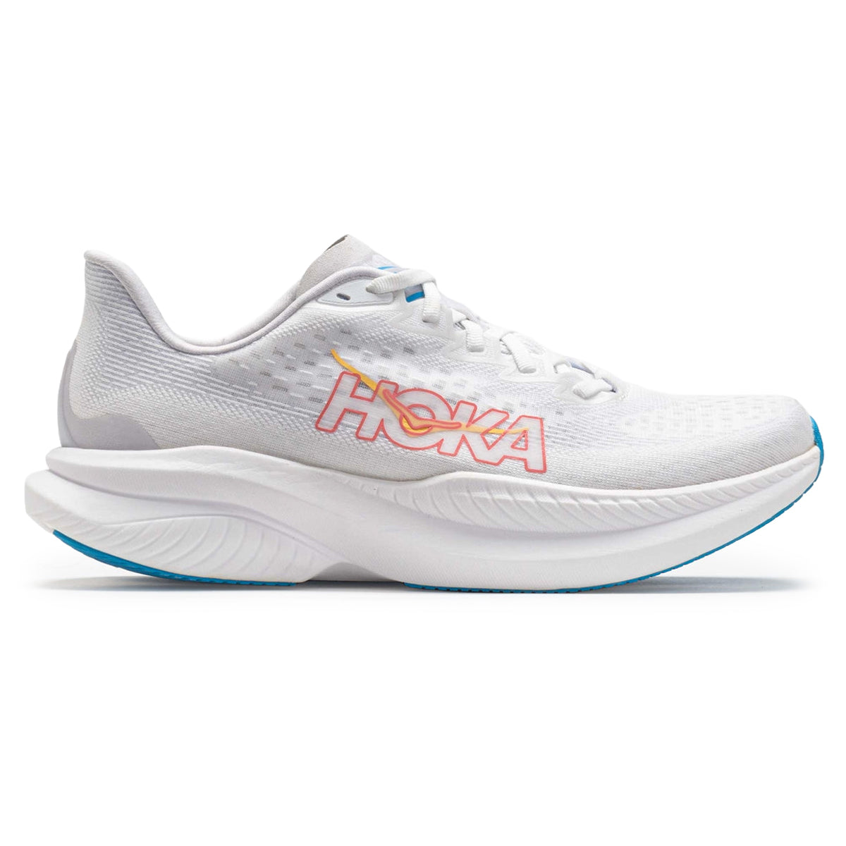 Hoka Mach 6 1147810-WNCL Textile Womens Trainers - White Nimbus Cloud - 7#color_white nimbus cloud