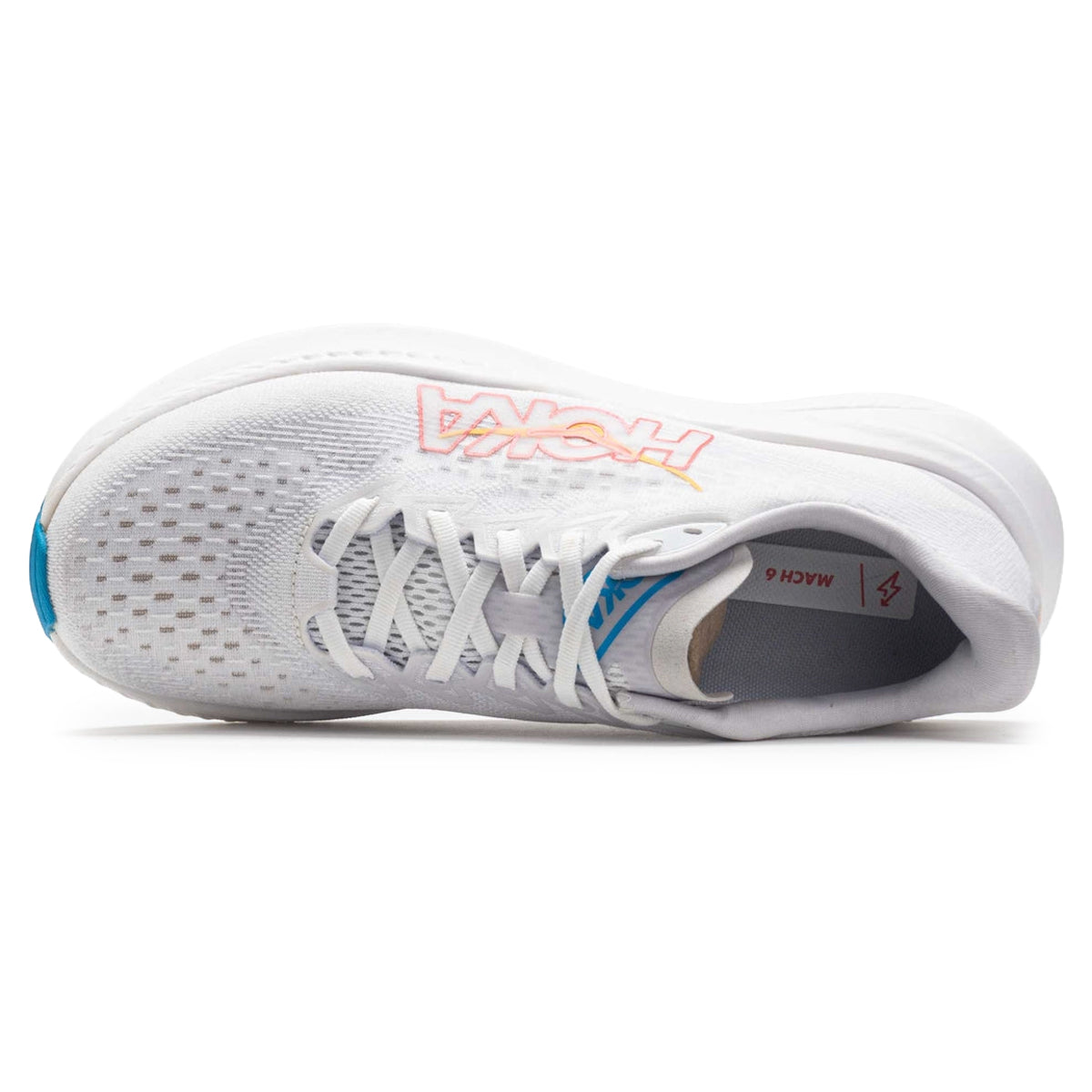 Hoka Mach 6 1147810-WNCL Textile Womens Trainers - White Nimbus Cloud - 7#color_white nimbus cloud