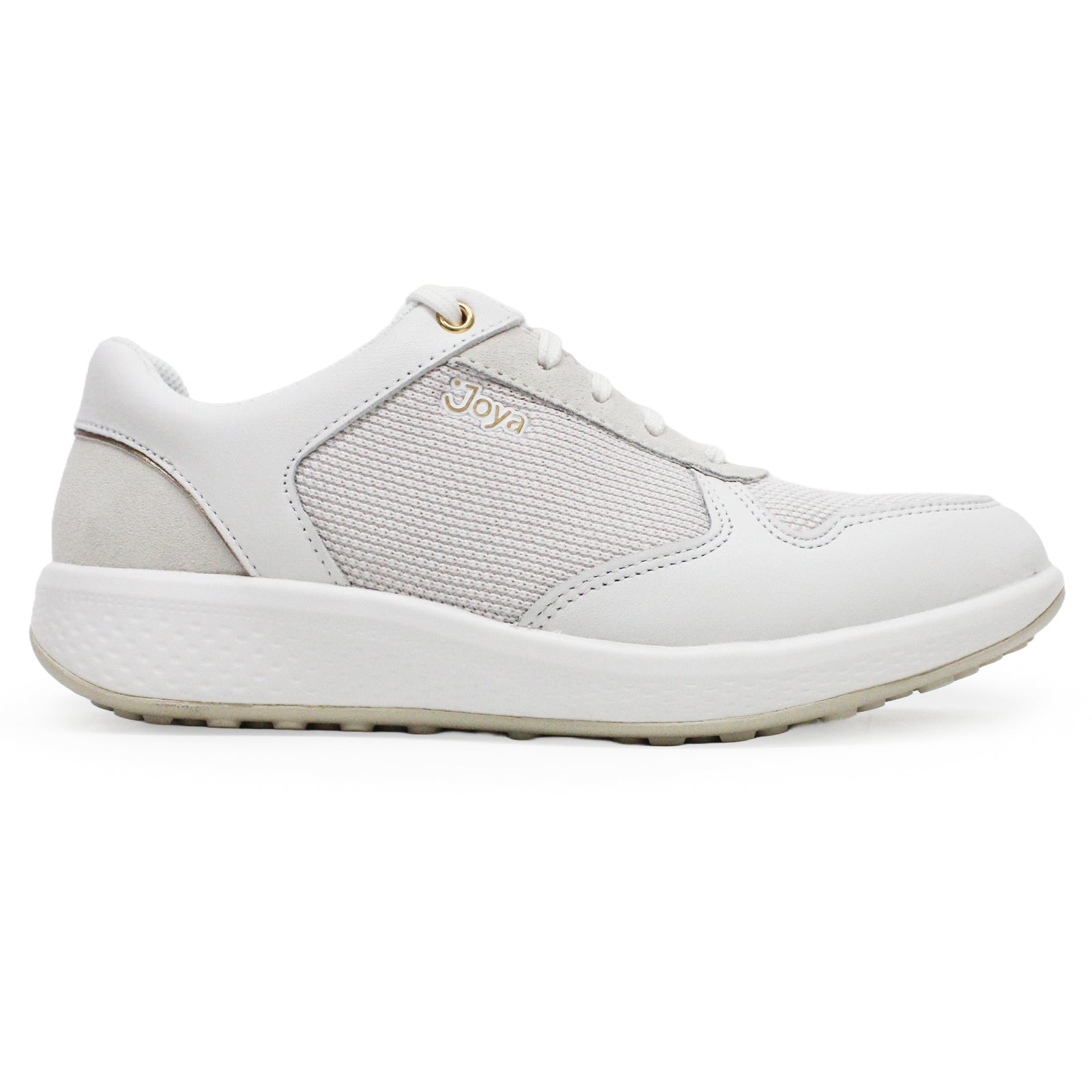 Joya Britt Leather Womens Trainers#color_white