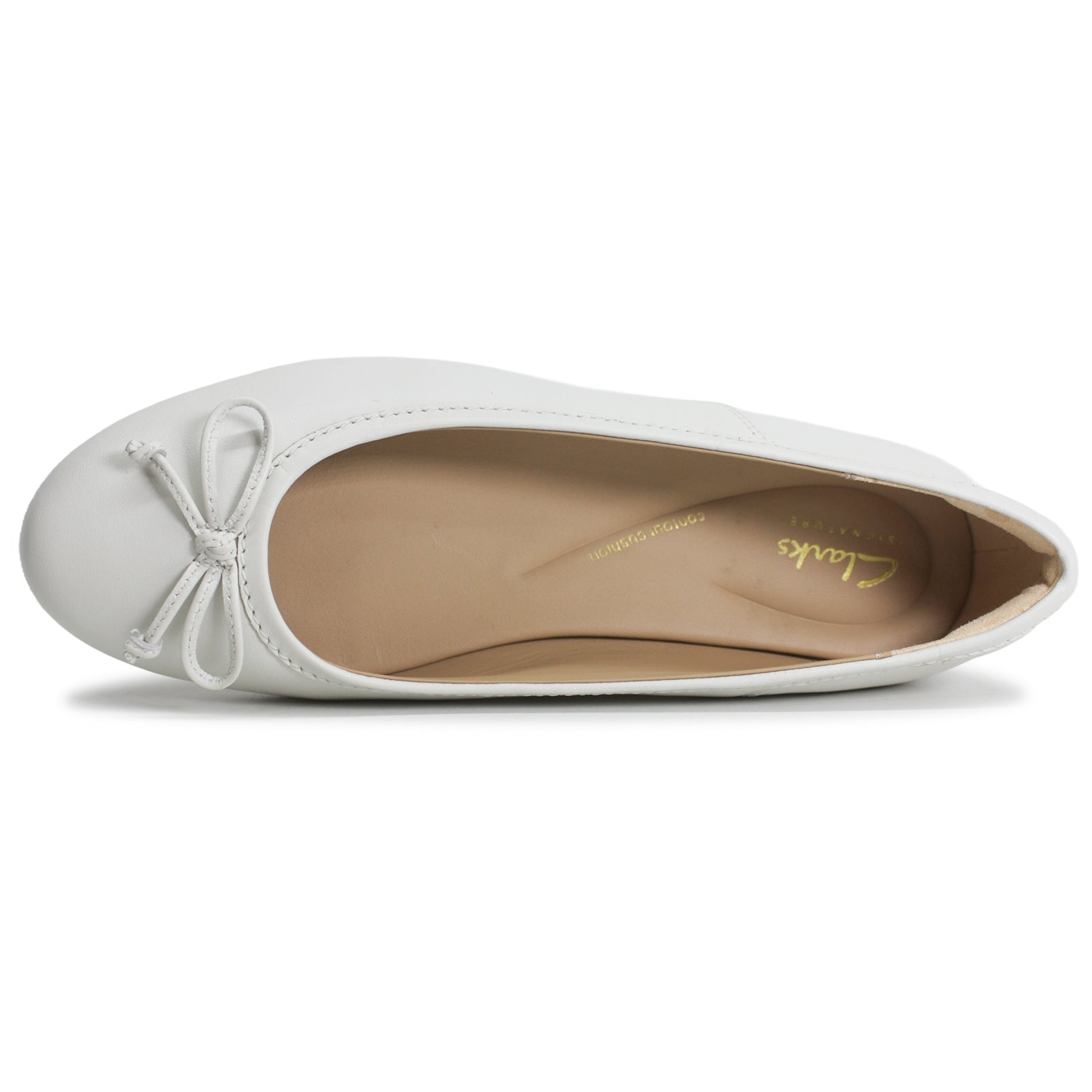 Clarks Fawna Lily Leather Womens Shoes#color_white