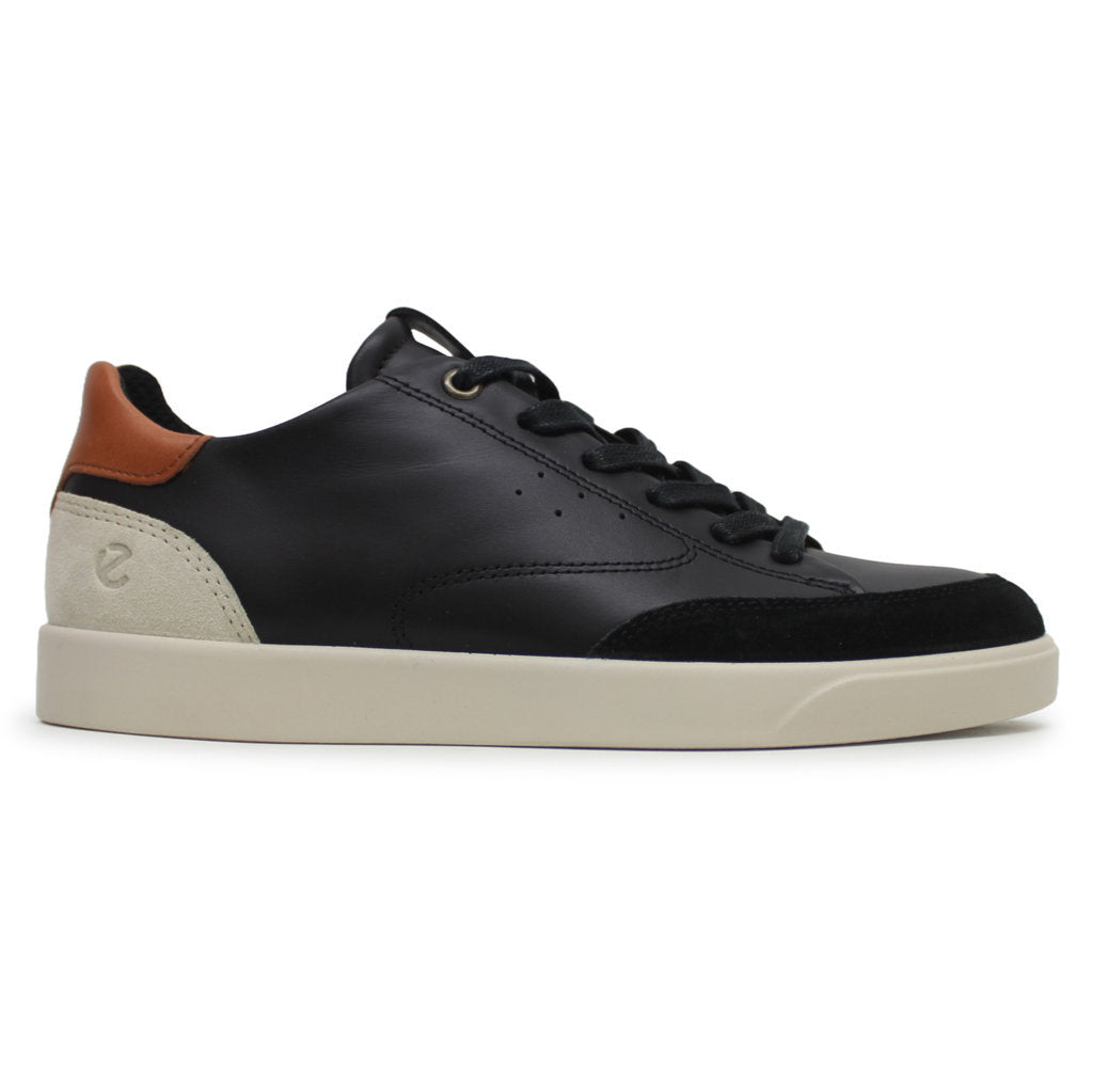 Ecco Street Lite 212853 Nubuck Leather Womens Trainers#color_Black Black Limestone