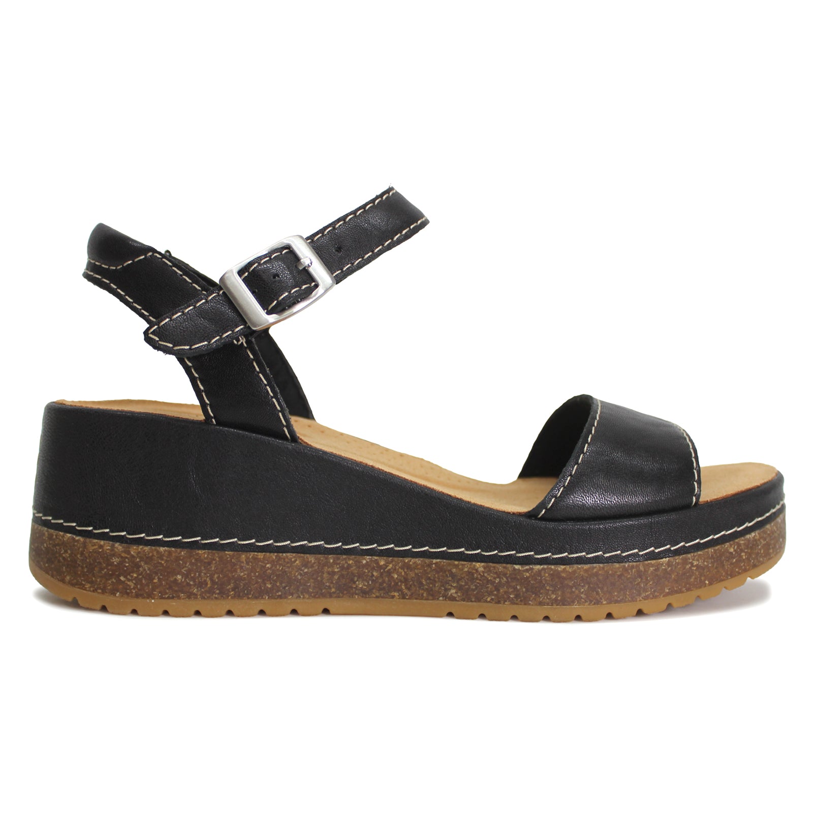 Clarks Kassanda Lily 26177295 Leather Womens Sandals - Black - 39#color_black