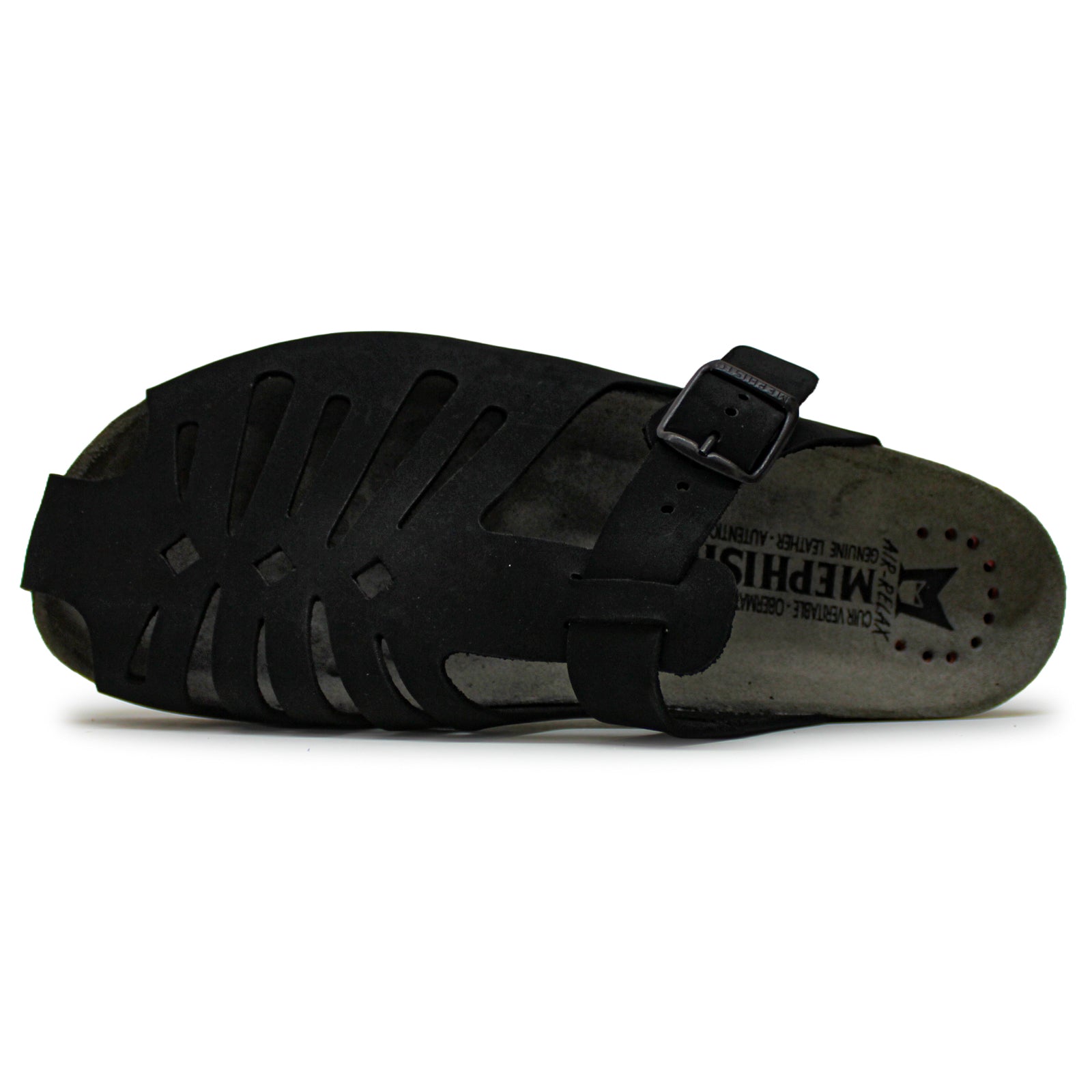 Mephisto Nikos Full Grain Leather Mens Sandals#color_black