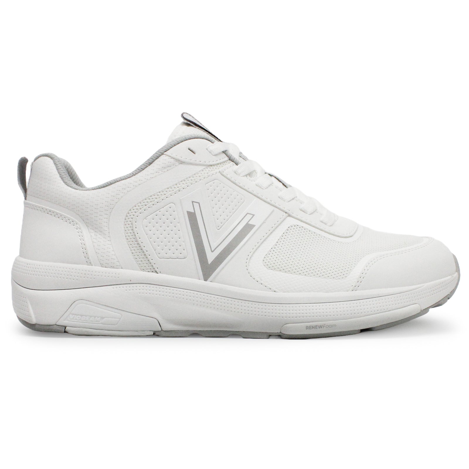 Vionic WStrider Leather Textile Womens Trainers#color_white