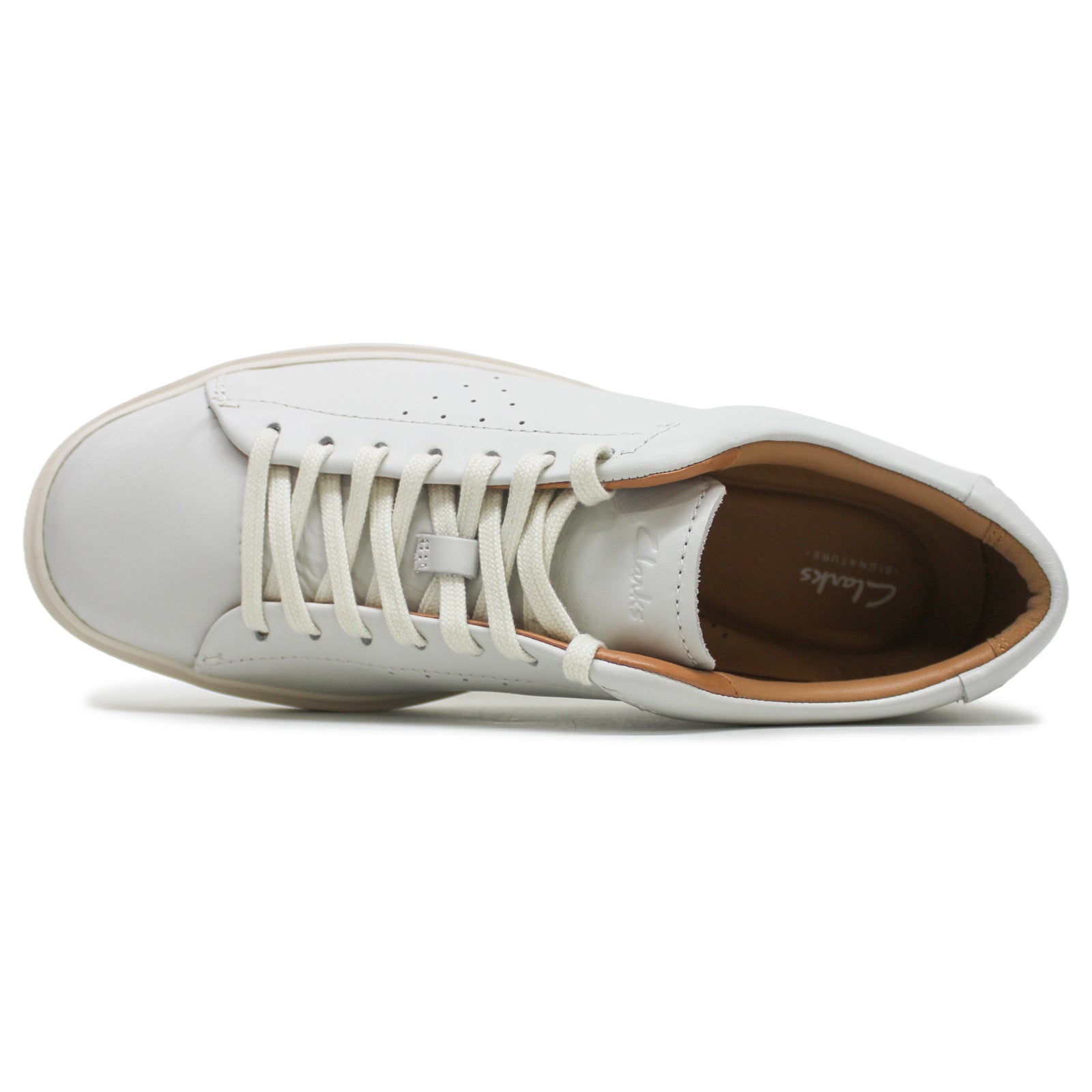 Clarks Craft Swift Leather Mens Sneakers#color_white