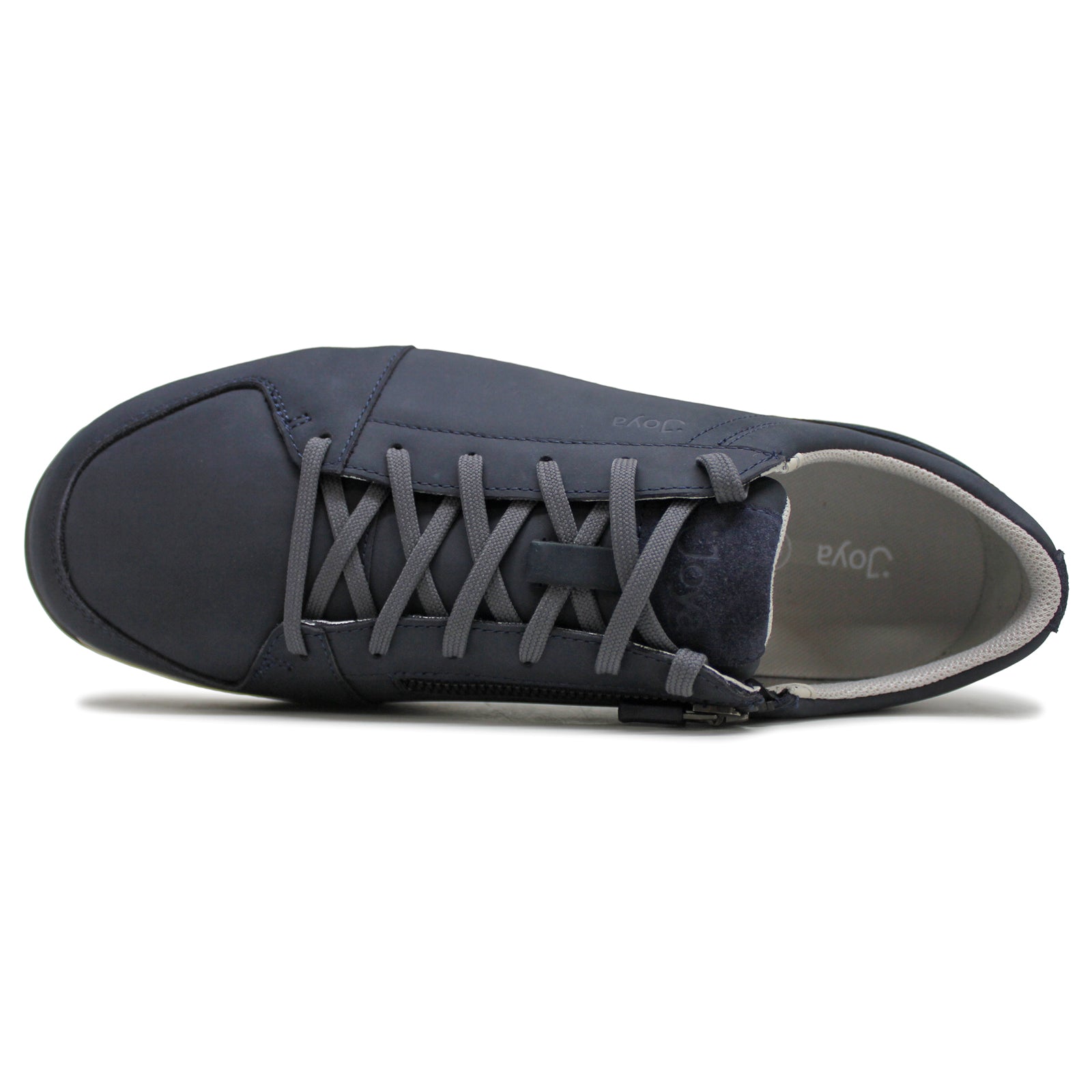 Joya Oliver JY528A Nubuck Leather Mens Trainers - Dark Blue - W - 8#color_dark blue