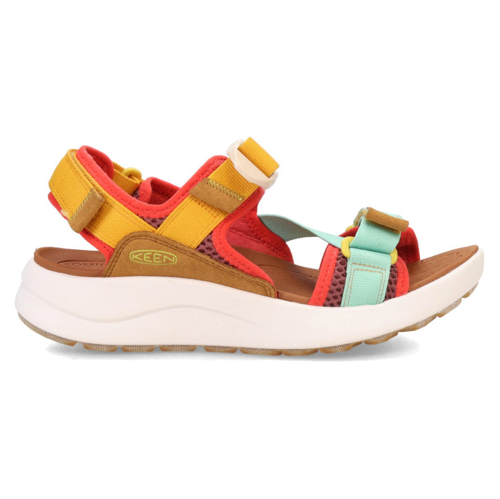 Keen Elle Sport Backstrap Synthetic Textile Womens Sandals#color_golden yellow lichen