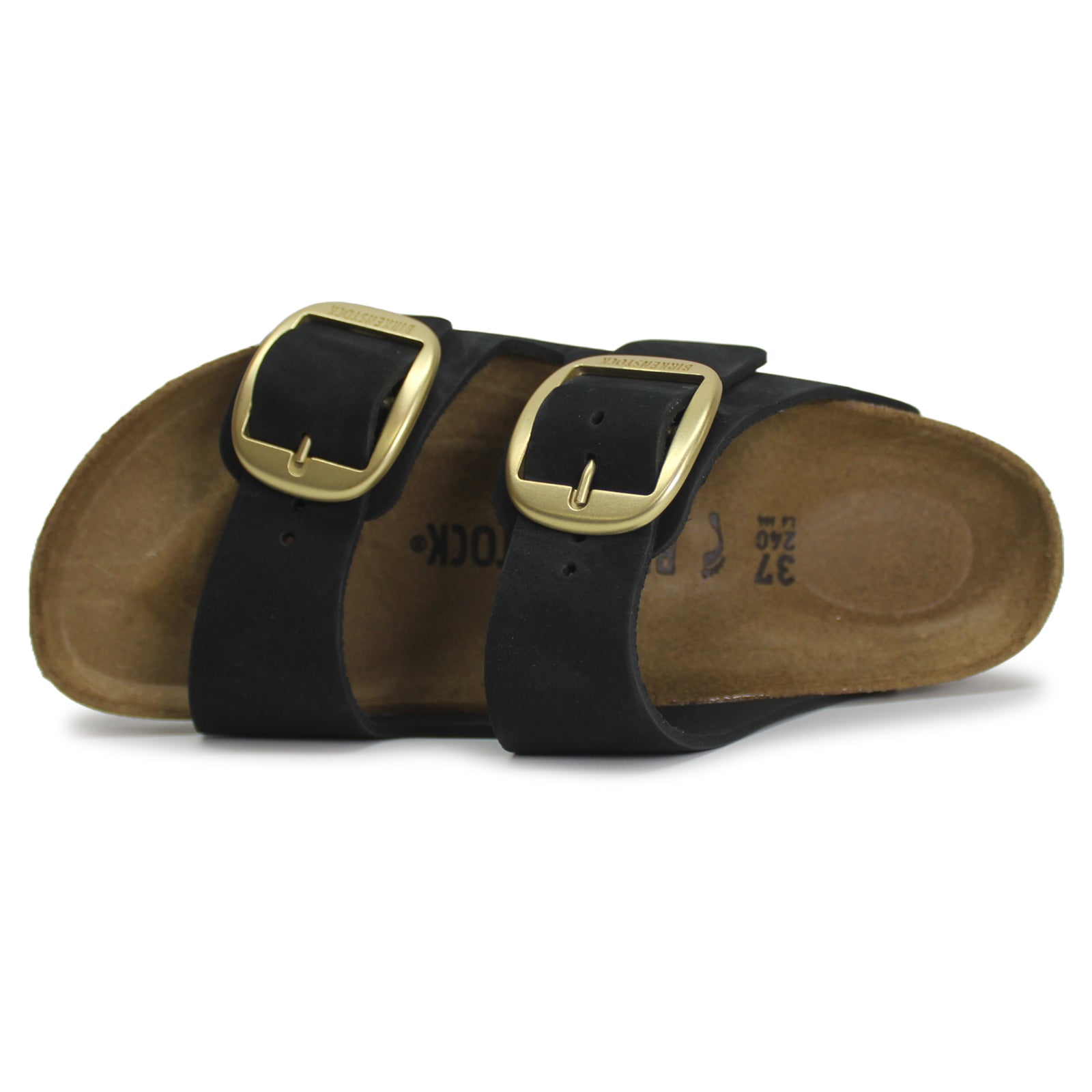 Birkenstock Arizona Big Buckle 1023239 Nubuck Leather Unisex Sandals - Black - 37#color_black