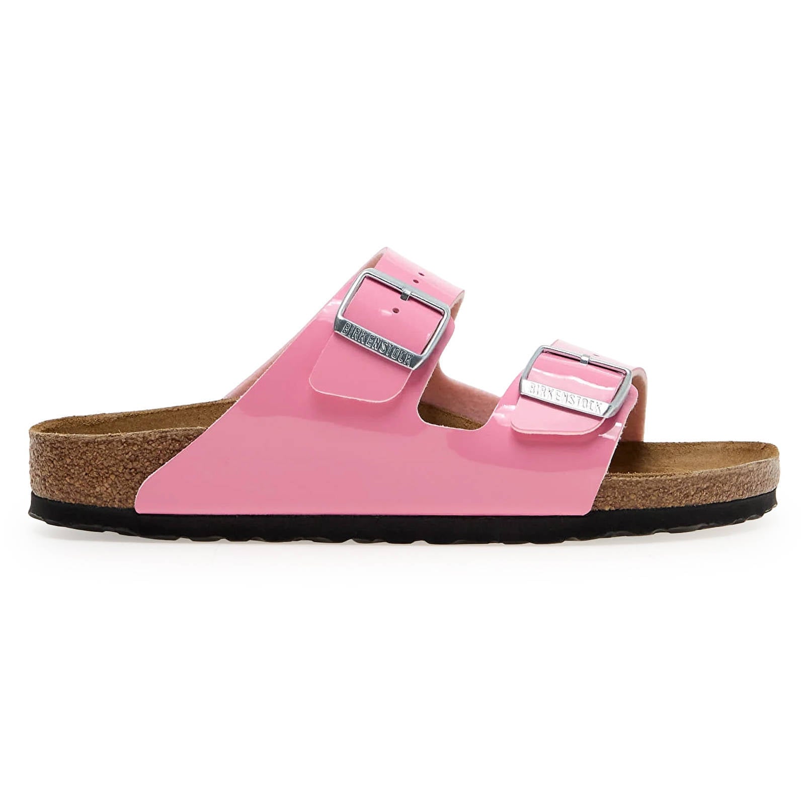 Birkenstock Arizona BS Birko-Flor Patent Unisex Sandals#color_Patent Candy Pink Black