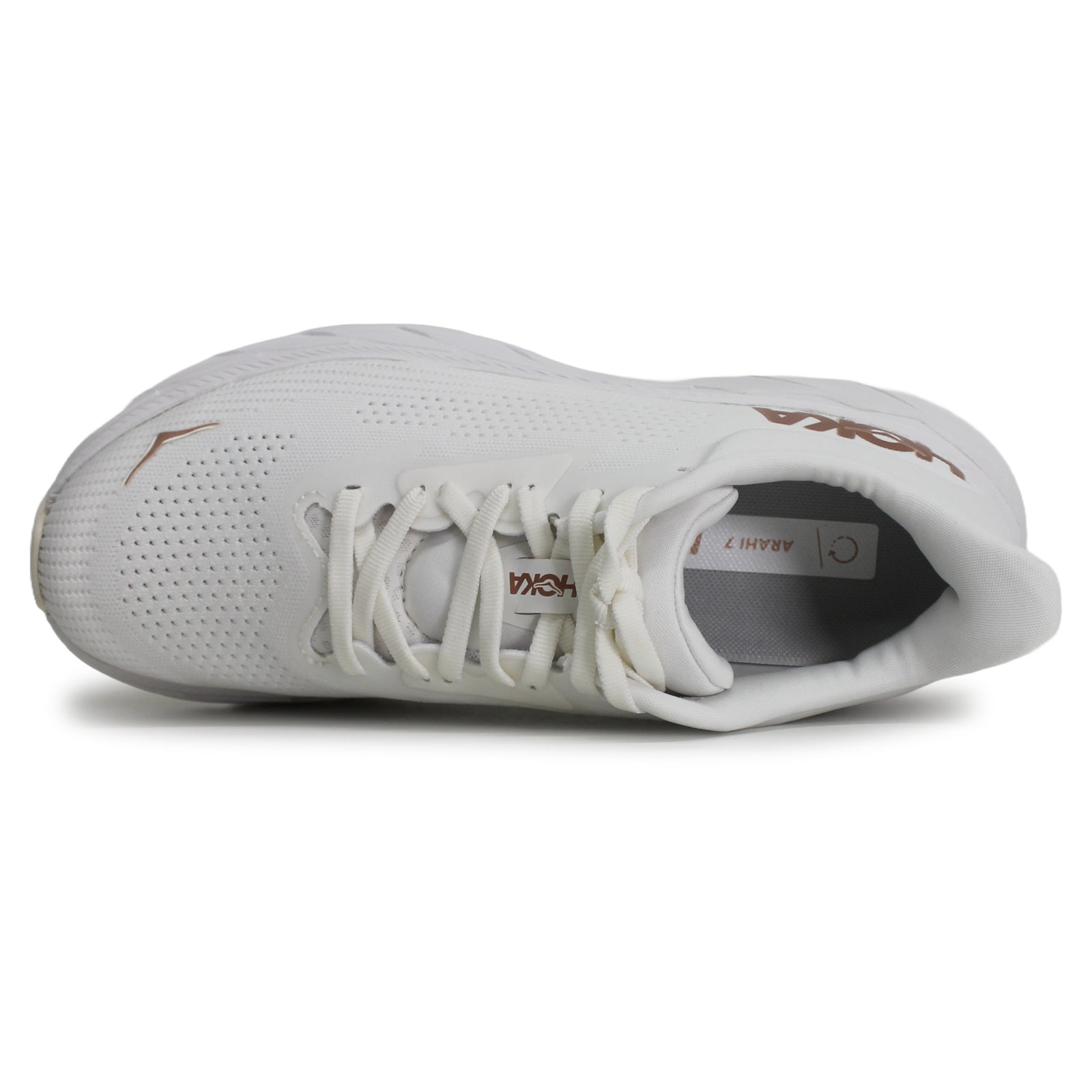 Hoka Arahi 7 1147851-BSG Textile Womens Trainers - Blanc De Blanc Rose Gold - 5#color_blanc de blanc rose gold