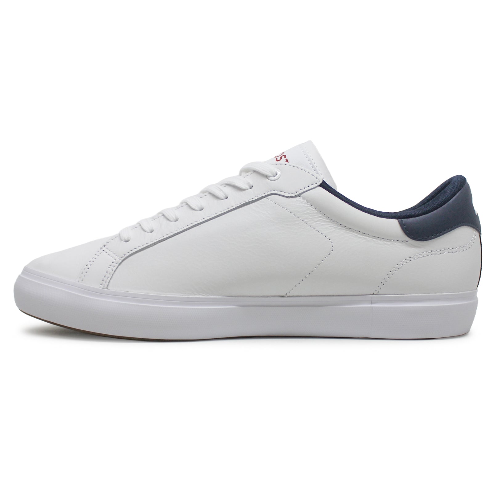 Lacoste Powercourt 7-43SMA0034407 Leather Synthetic Mens Trainers - White Navy Red - 43#color_white navy red