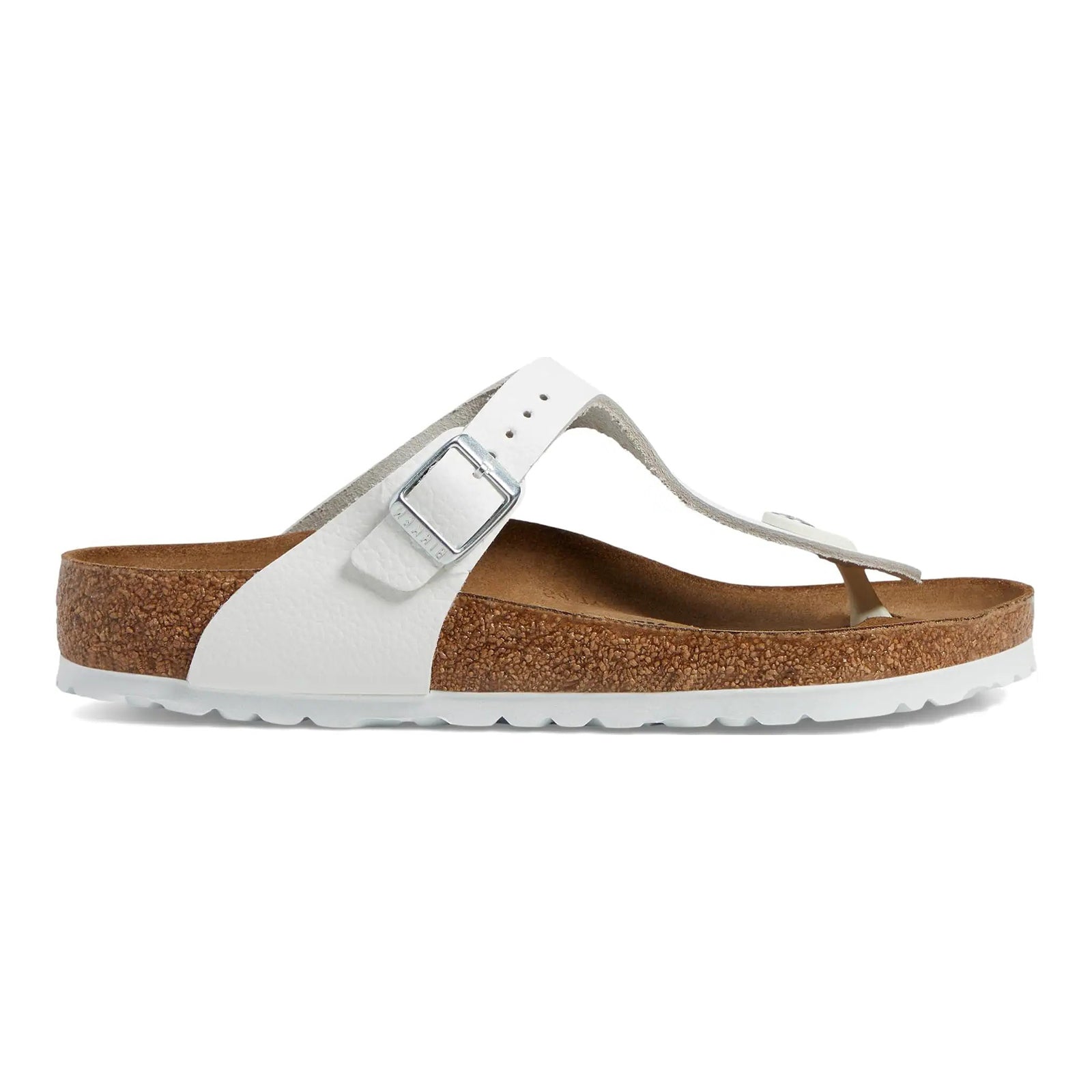 Birkenstock Gizeh BS Natural Leather Unisex Sandals#color_white