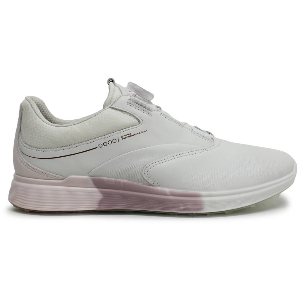 Ecco Golf S Three Leather Womens Sneakers#color_white delicacy white