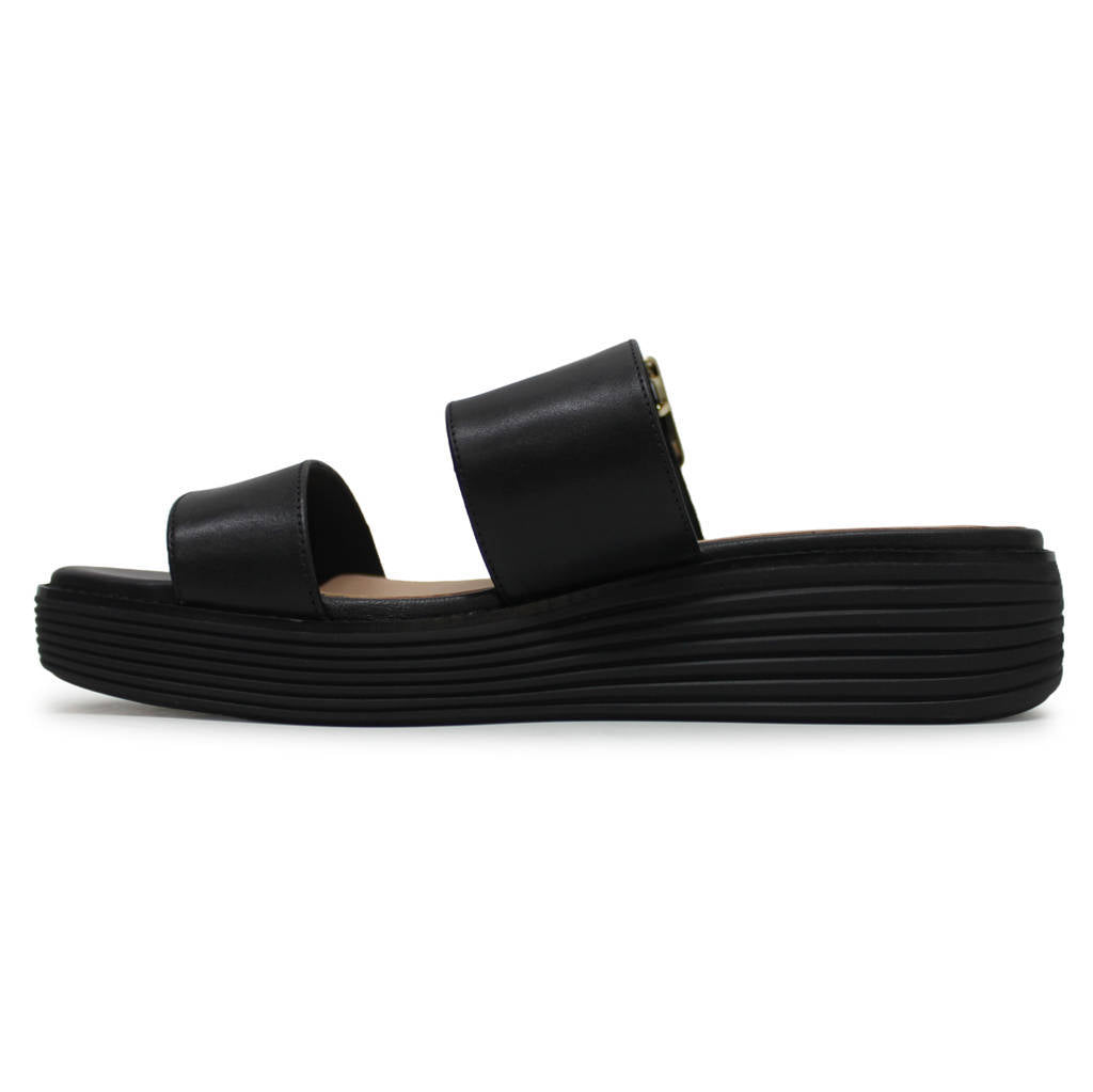 Cole Haan OriginalGrand Platform Slides Leather Womens Sandals#color_black black