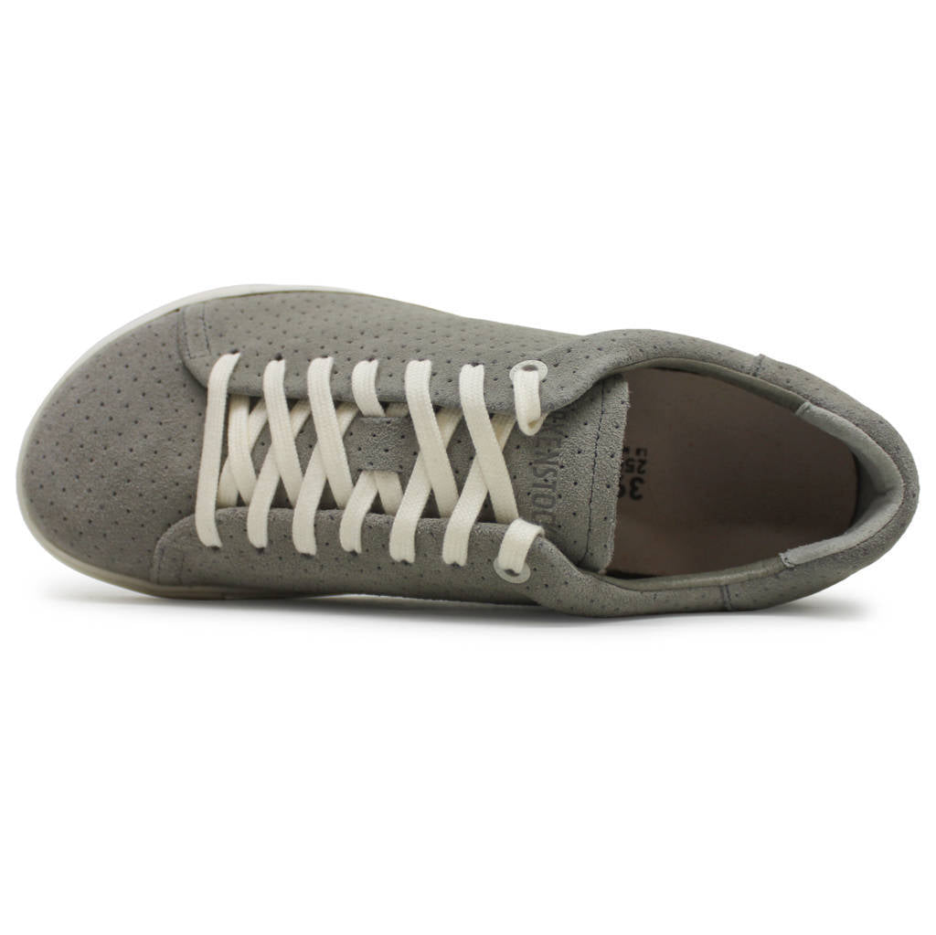 Birkenstock Bend Low Dotted Suede Leather Unisex Sneakers#color_stone coin