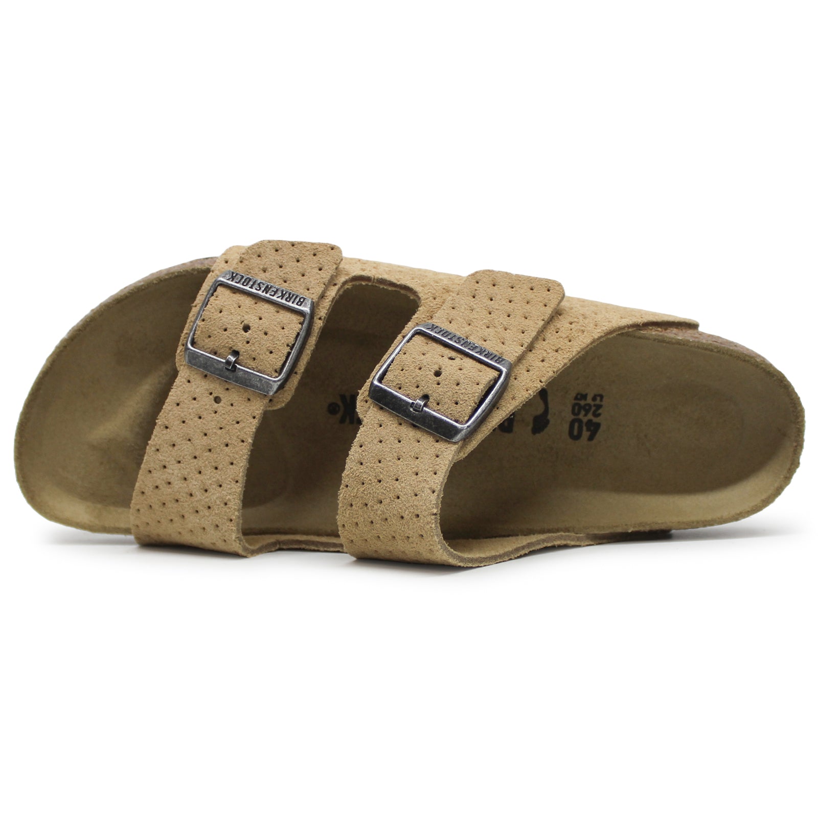 Birkenstock Arizona BS 1027066 Suede Embossed Unisex Sandals - Emboss Dots New Beige - N - 41#color_emboss dots new beige