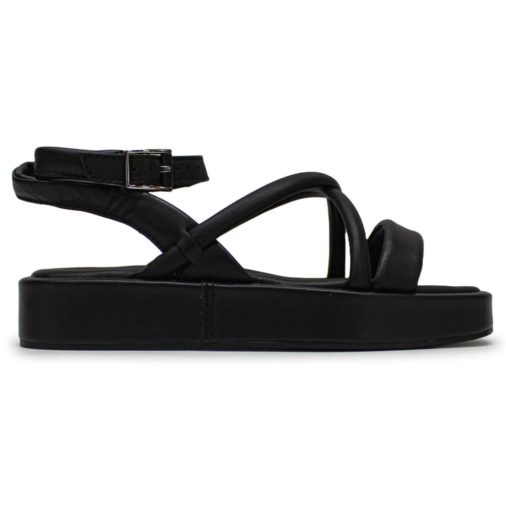 Clarks Alda Cross Leather Women's Sandals#color_black