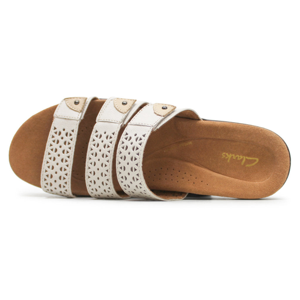 Clarks Kitly Walk Leather Women's Sandals#color_white