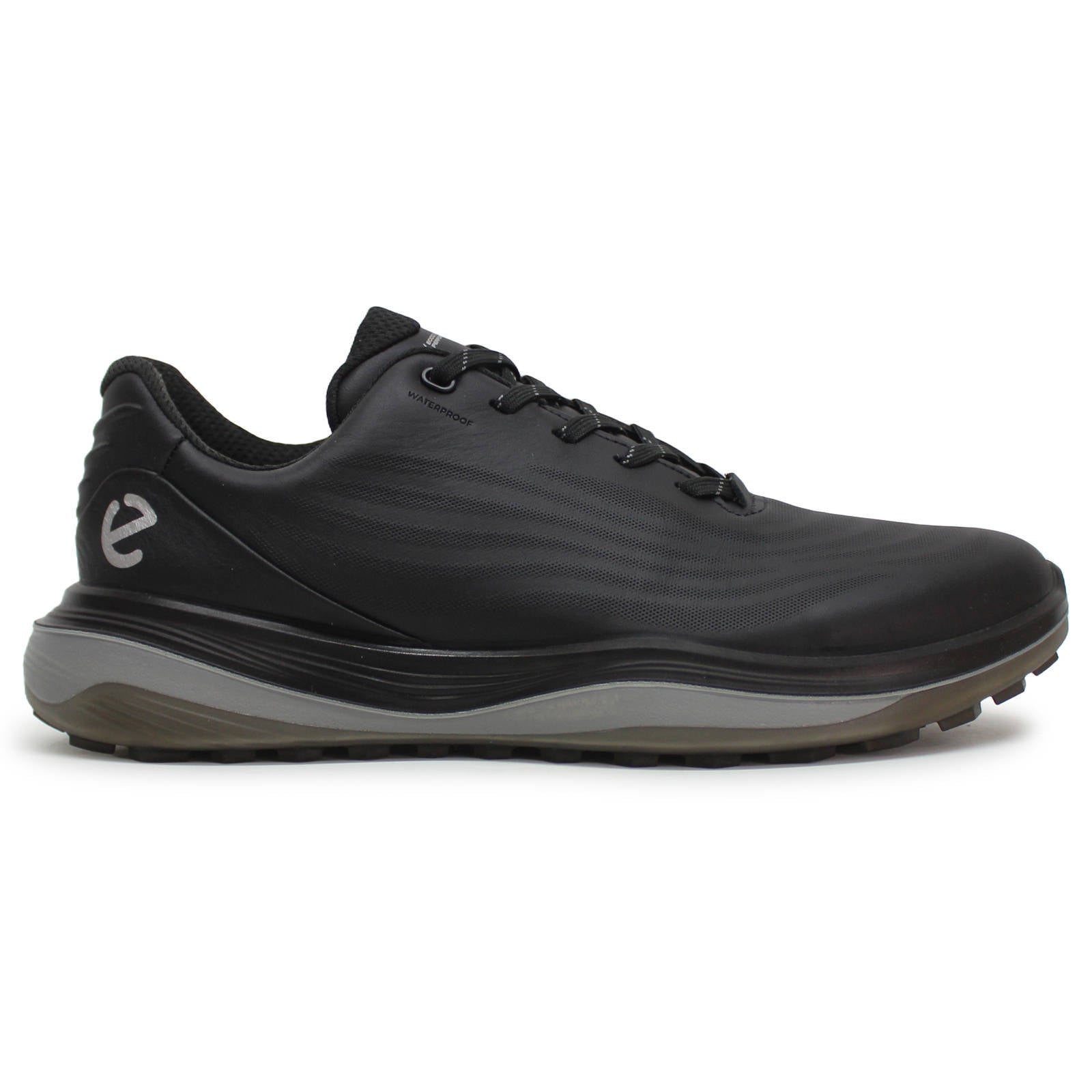 Ecco Golf LT1 Leather Mens Sneakers#color_black