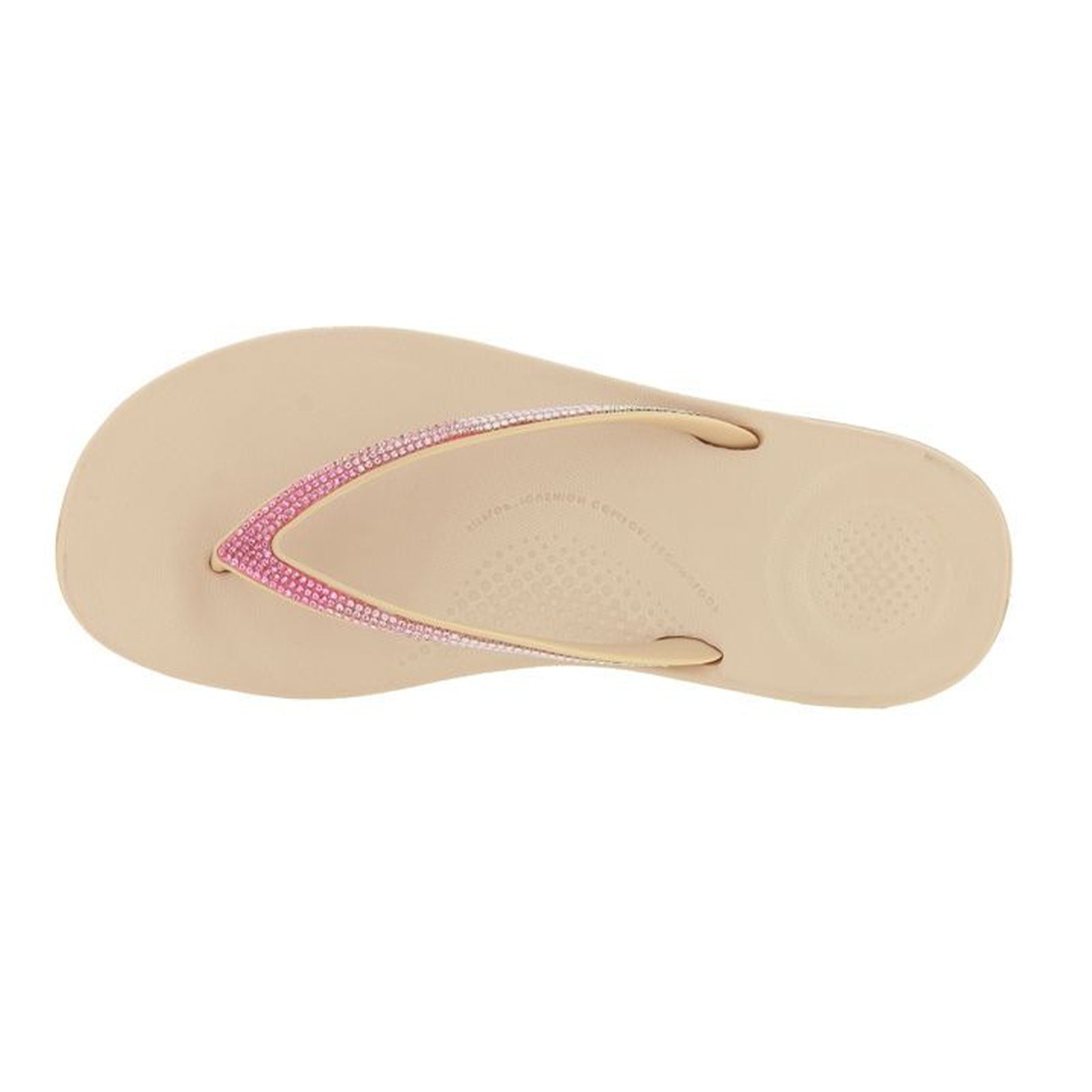 FitFlop Iqushion Ombre Sparkle Synthetic Womens Sandals#color_beige