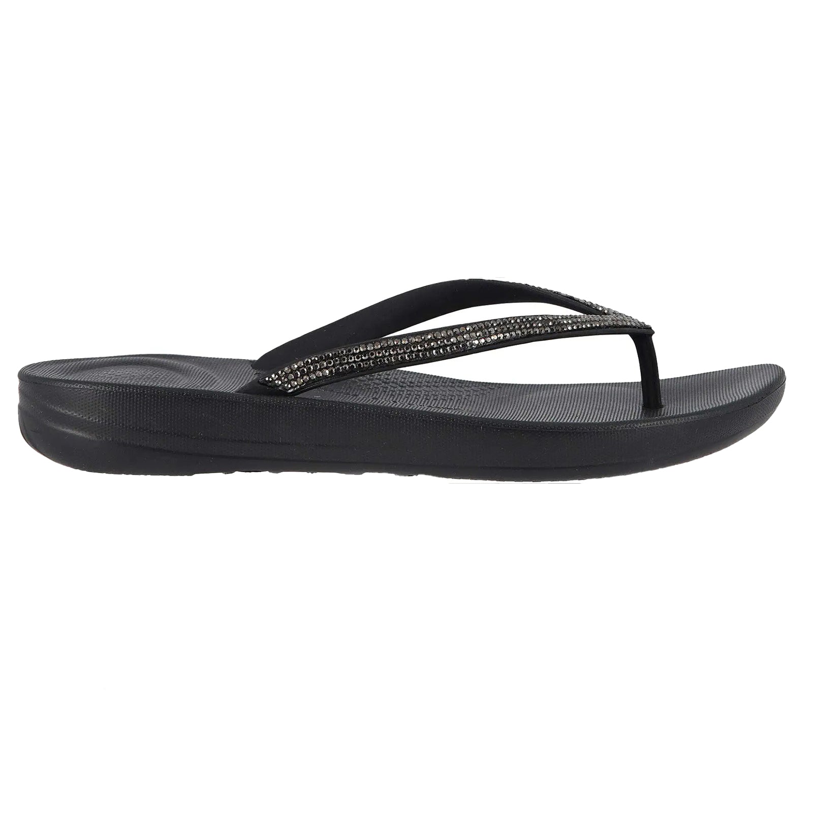 FitFlop Iqushion Sparkle Synthetic Womens Sandals#color_black