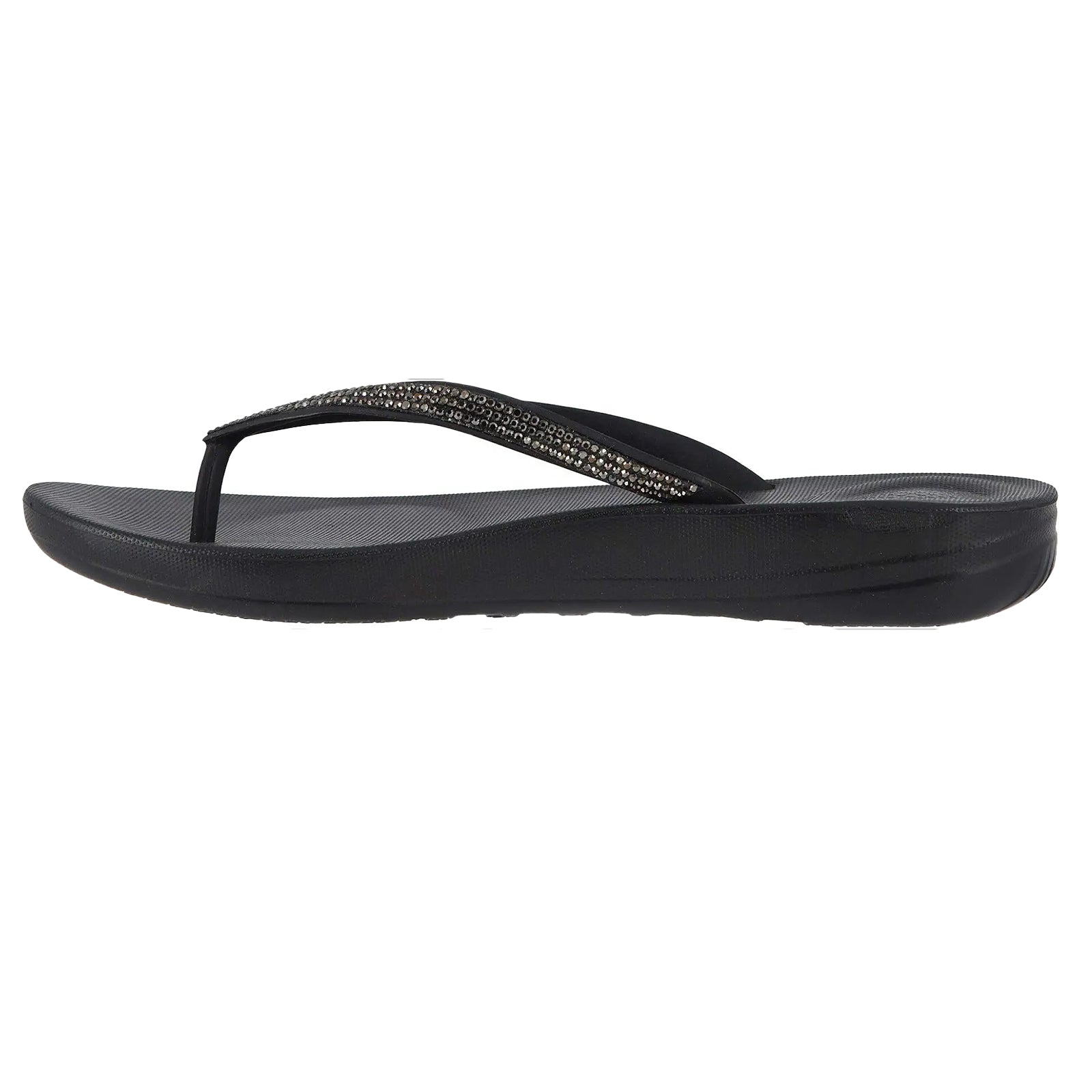 FitFlop Iqushion Sparkle Synthetic Womens Sandals#color_black